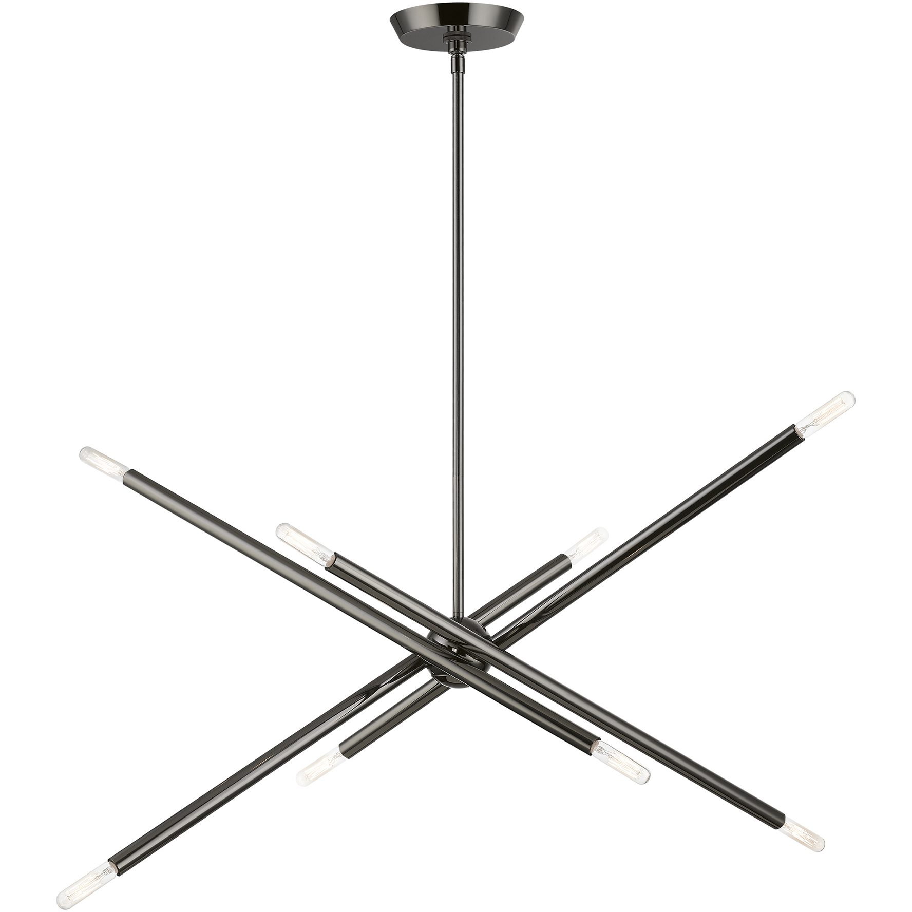 Soho 8 Light 32 inch Black Chrome Linear Chandelier Ceiling Light