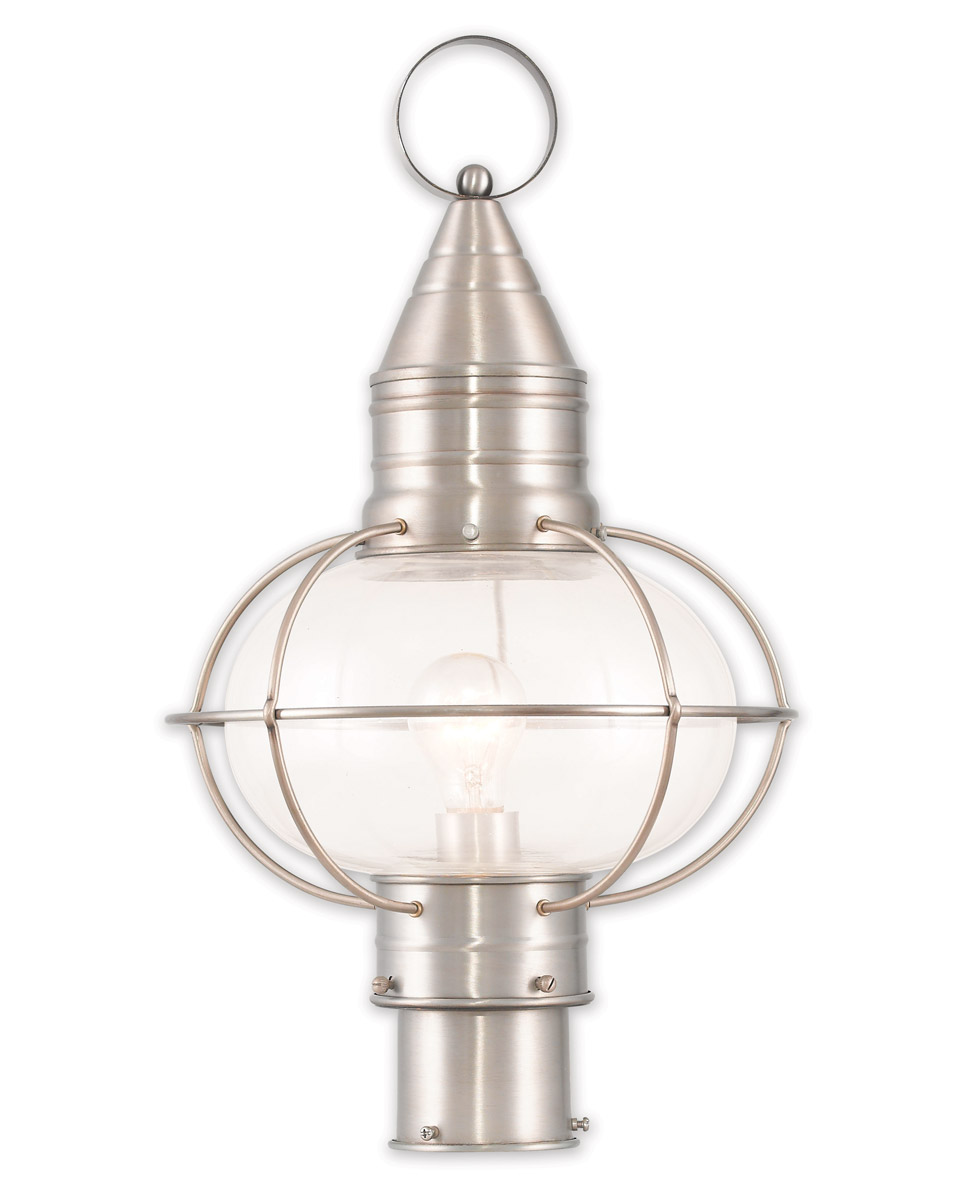 Newburyport 1 Light 19.75 inch Brushed Nickel Outdoor Post Top Lantern