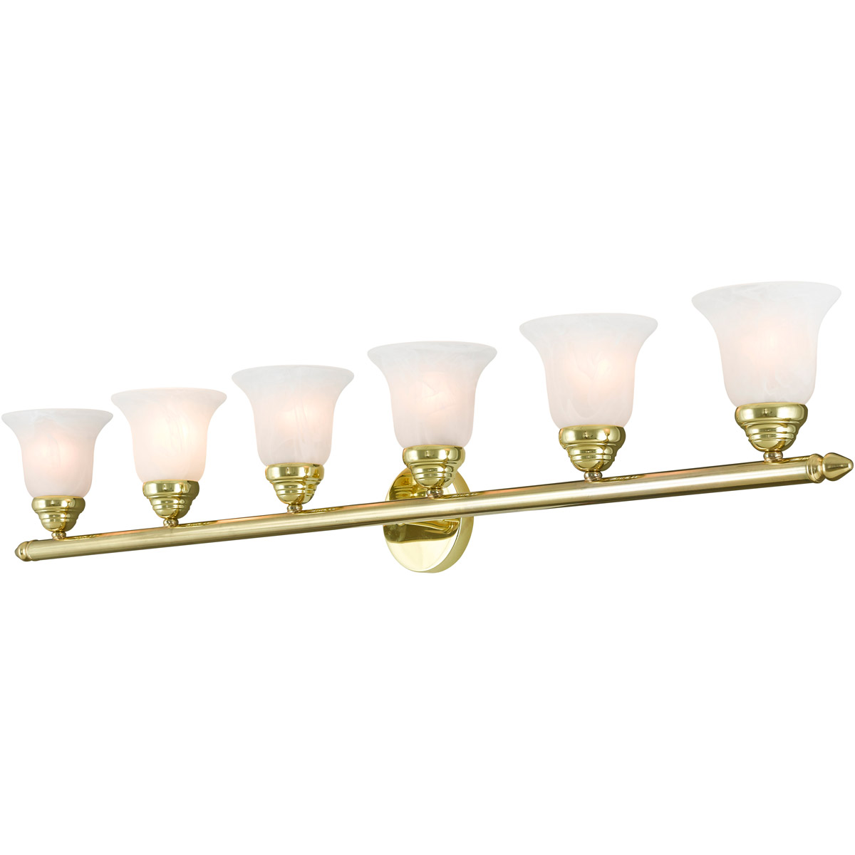 Rivera 6 Light 48 inch Polished Brass Vanity Sconce Wall Light