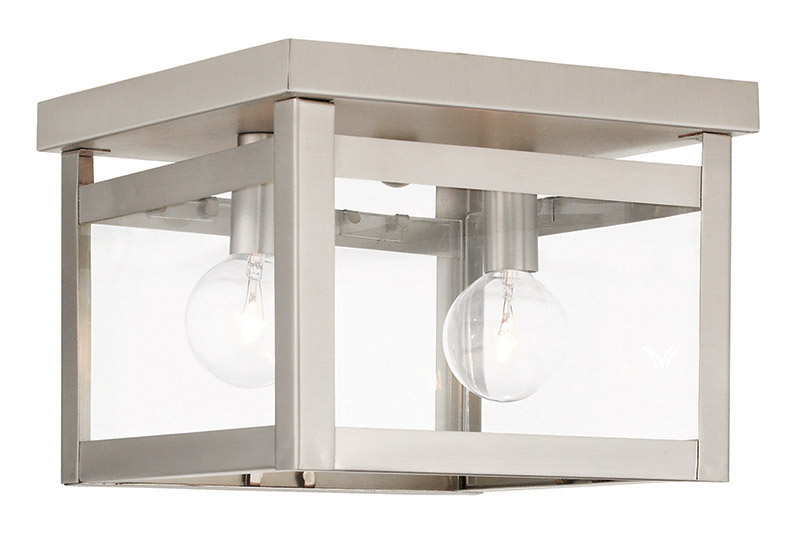Milford 2 Light 8 inch Brushed Nickel Flush Mount Ceiling Light