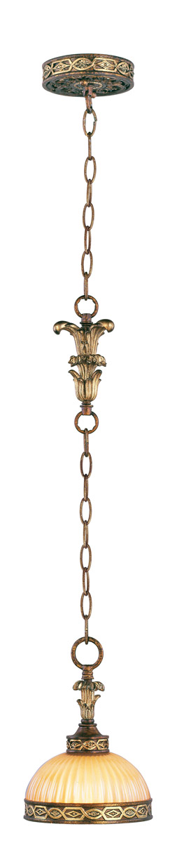 Seville 1 Light 7.25 inch Palacial Bronze with Gilded Accents Mini Pendant Ceiling Light