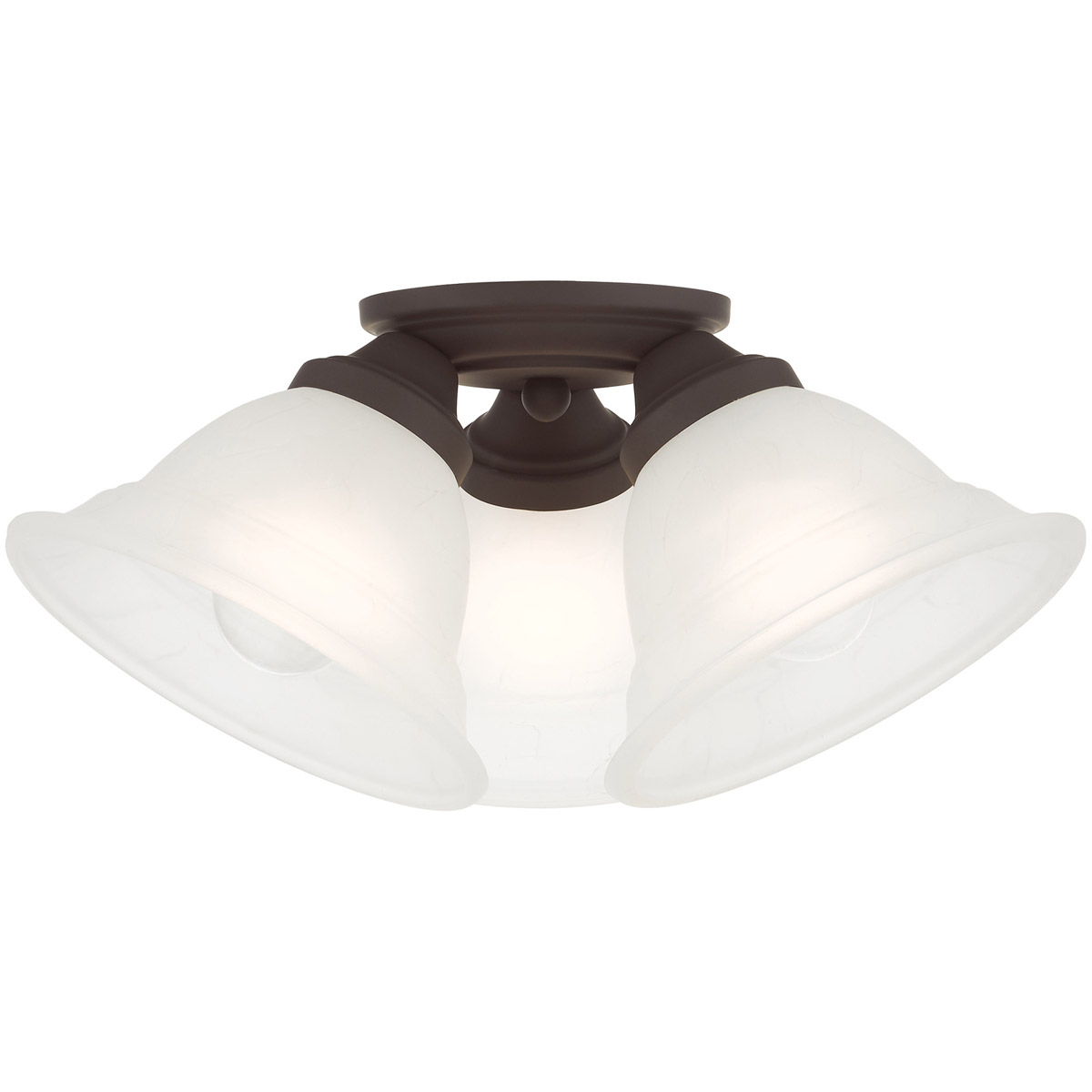 Wynnewood 3 Light 16 inch Bronze Semi-Flush Ceiling Light