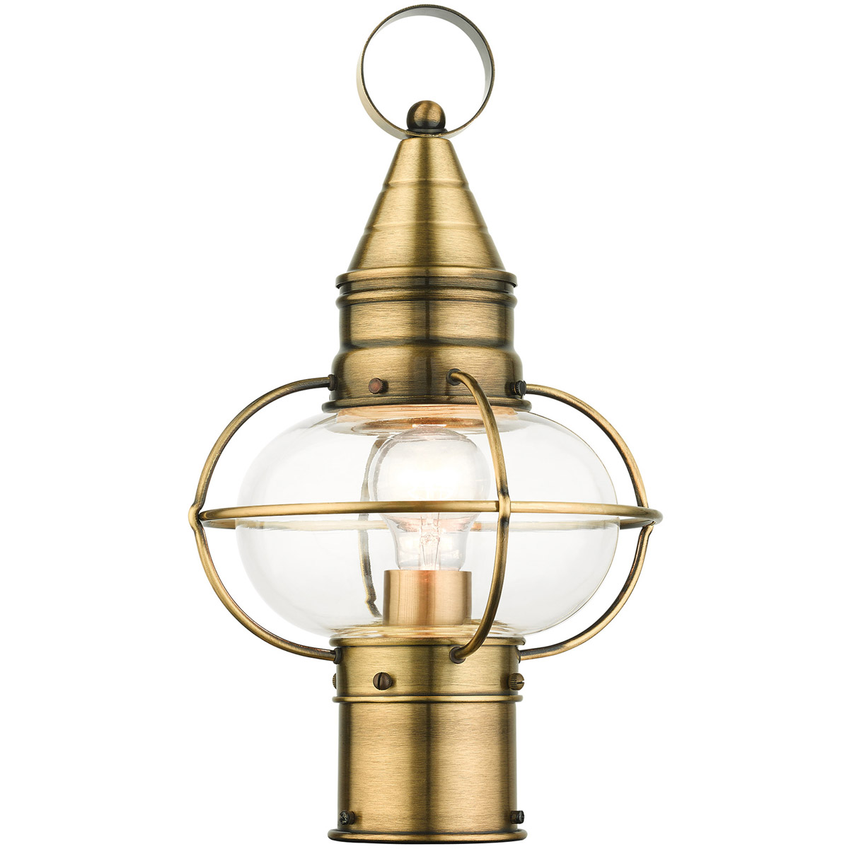 Newburyport 1 Light 15 inch Antique Brass Medium Outdoor Post Top Lantern