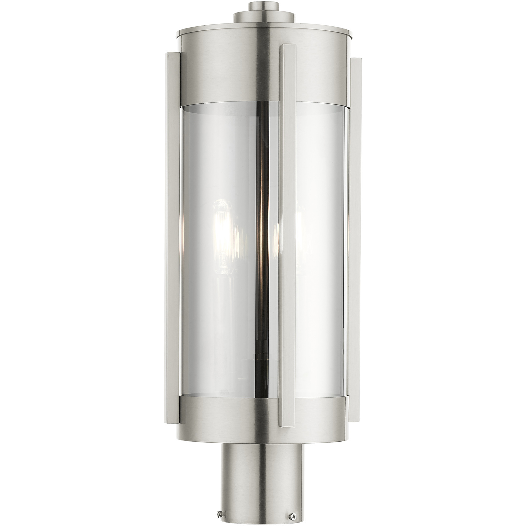 Sheridan 2 Light 18.75 inch Brushed Nickel Outdoor Post Top Lantern