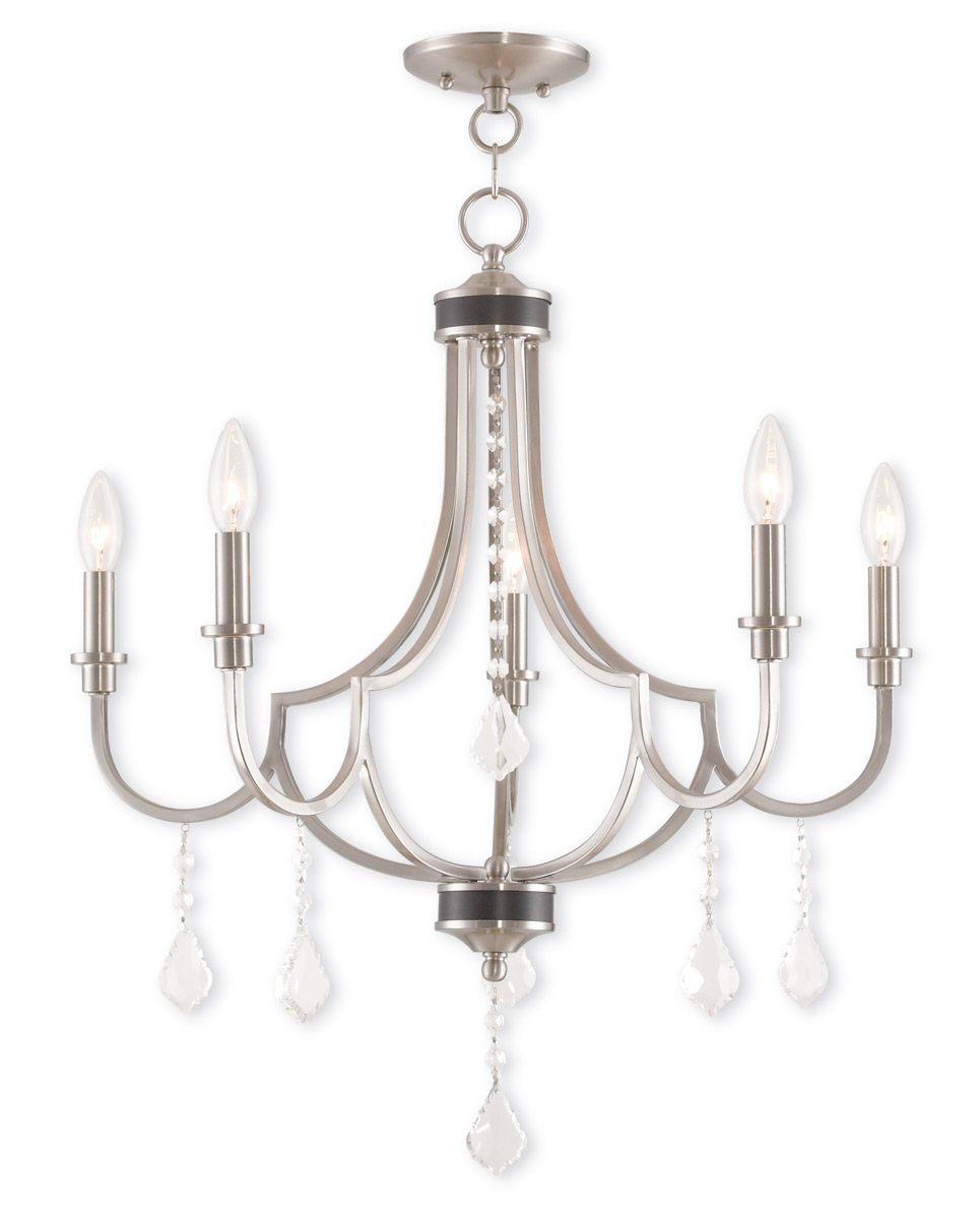 Glendale 5 Light 24.5 inch Brushed Nickel Chandelier Ceiling Light
