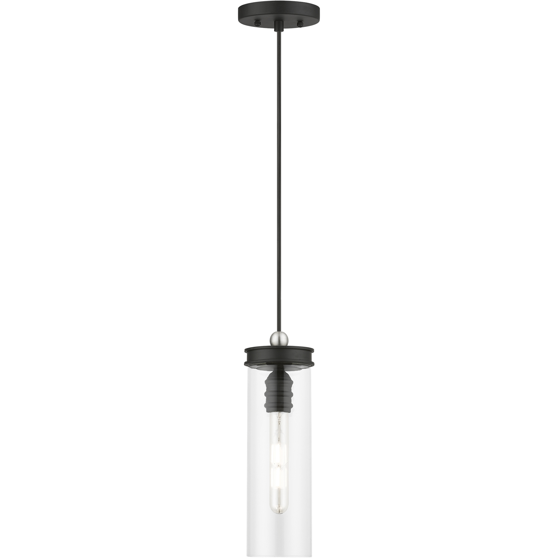 Devoe 1 Light 5.13 inch Black with Brushed Nickel Accent Mini Pendant Ceiling Light