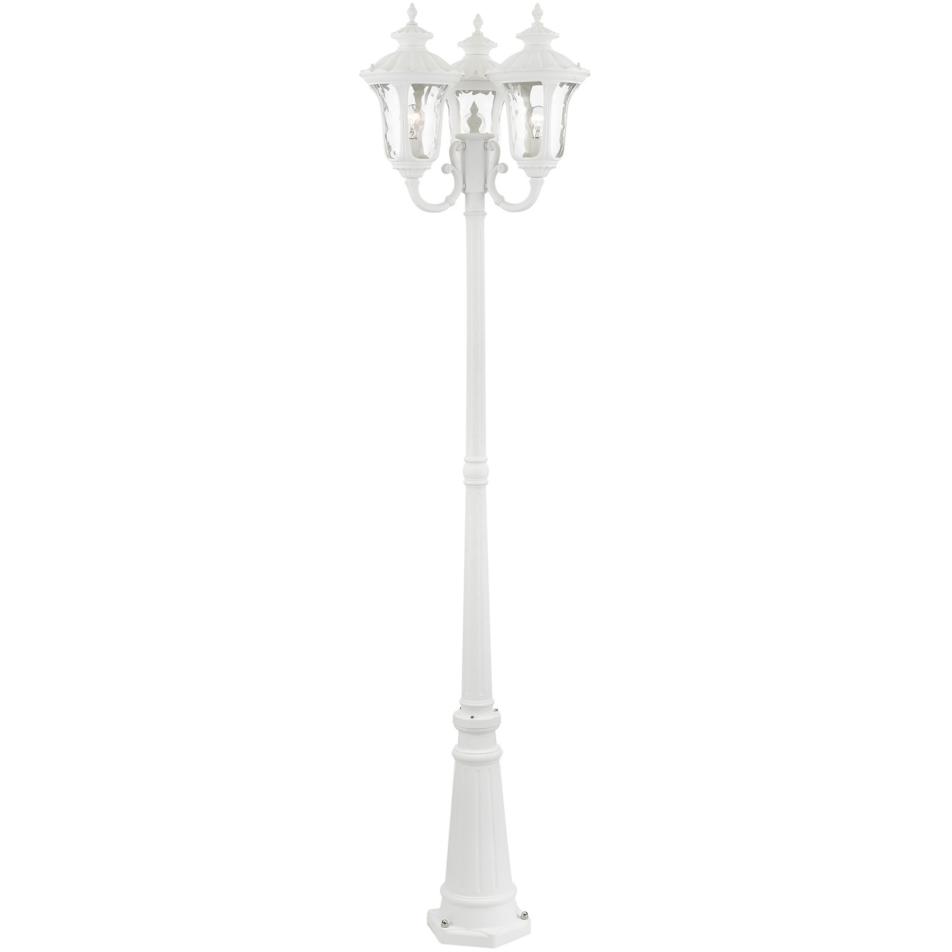 Oxford 3 Light 87 inch Textured White Outdoor 3 Head Post