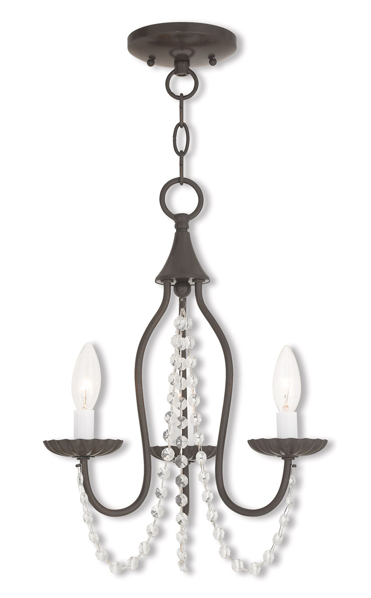 Alessia 3 Light 13 inch English Bronze Mini Chandelier Ceiling Light