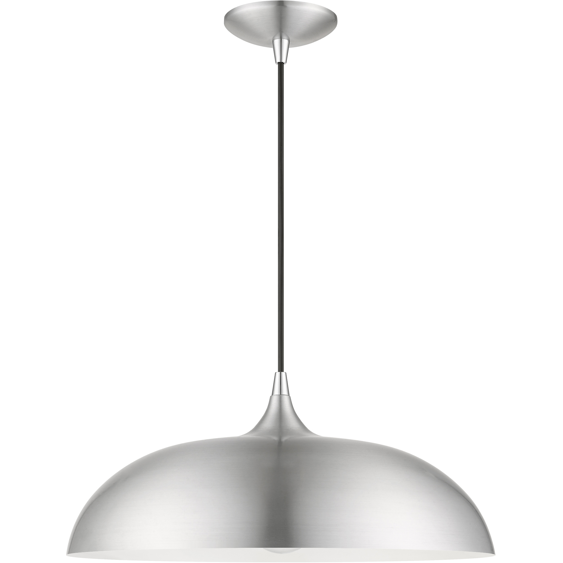 Amador 1 Light 17.75 inch Brushed Aluminum with Polished Chrome Accents Pendant Ceiling Light