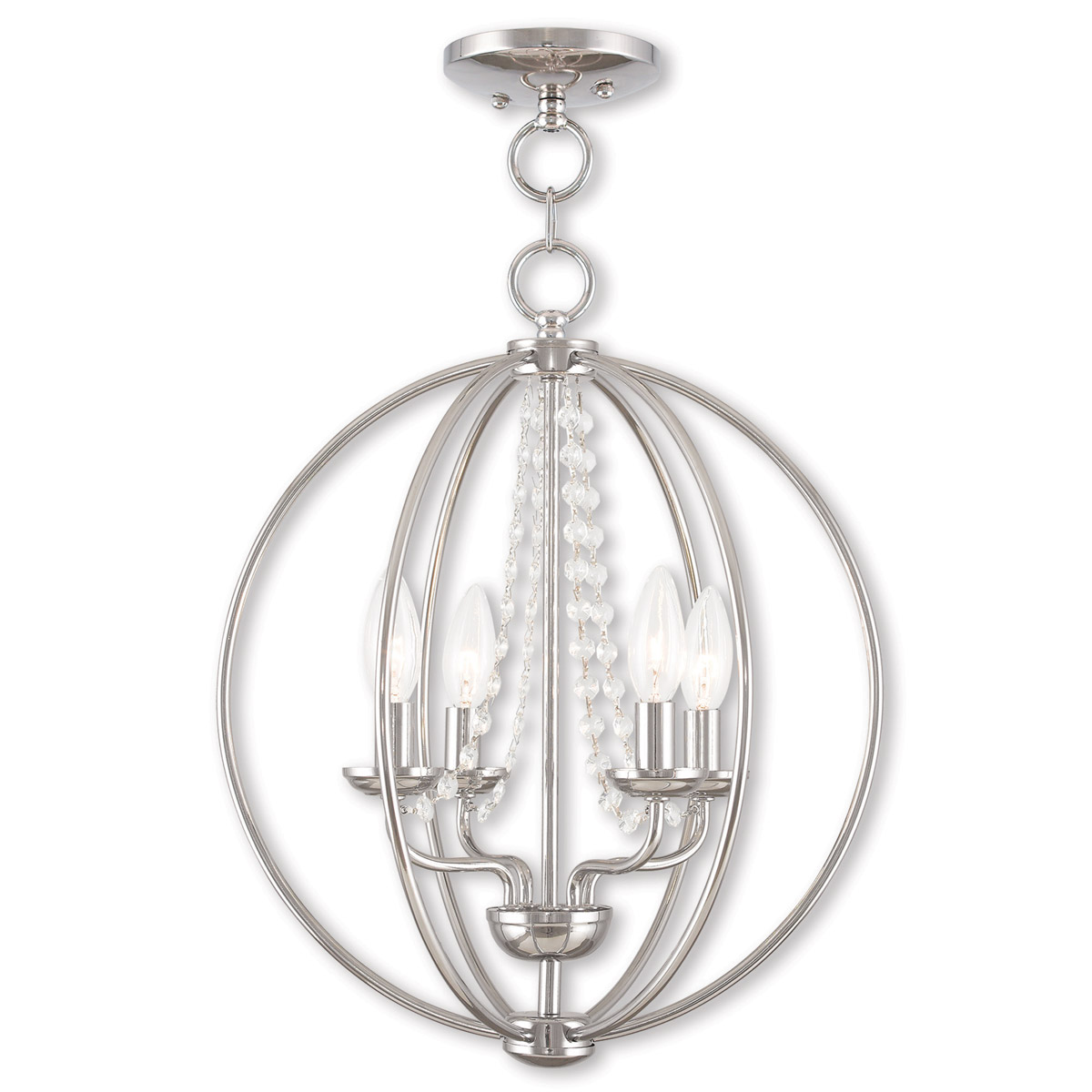 Arabella 4 Light 15 inch Polished Chrome Convertible Chandelier/Semi-Flush Ceiling Light