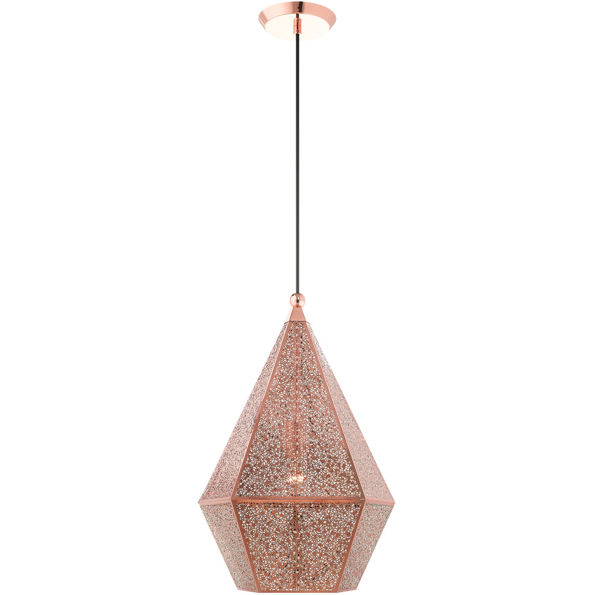 Aberdeen 1 Light 14.5 inch Rose Gold Pendant Ceiling Light