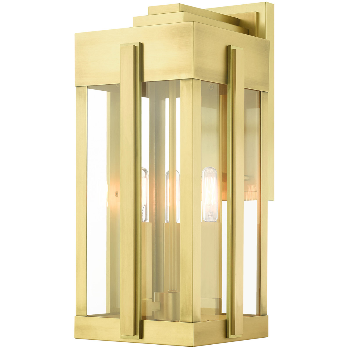 Lexington 3 Light 18 inch Natural Brass Outdoor Wall Lantern
