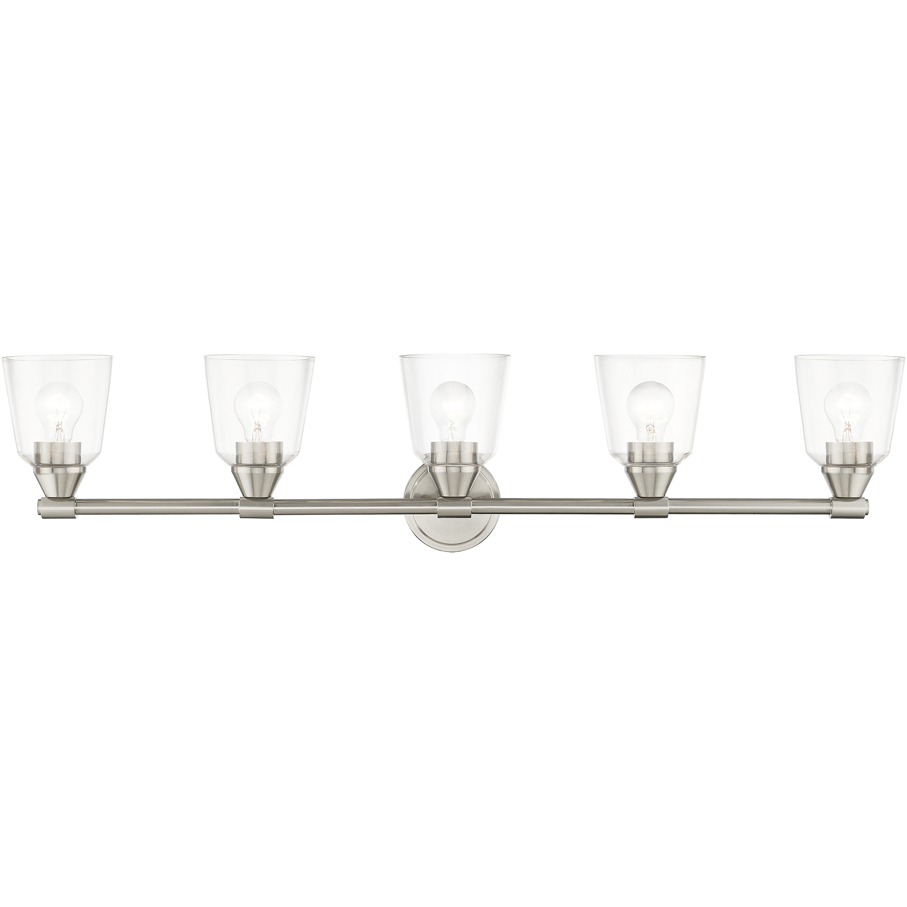 Haddington 5 Light 42 inch Brushed Nickel Large Vanity Sconce Wall Light, Large