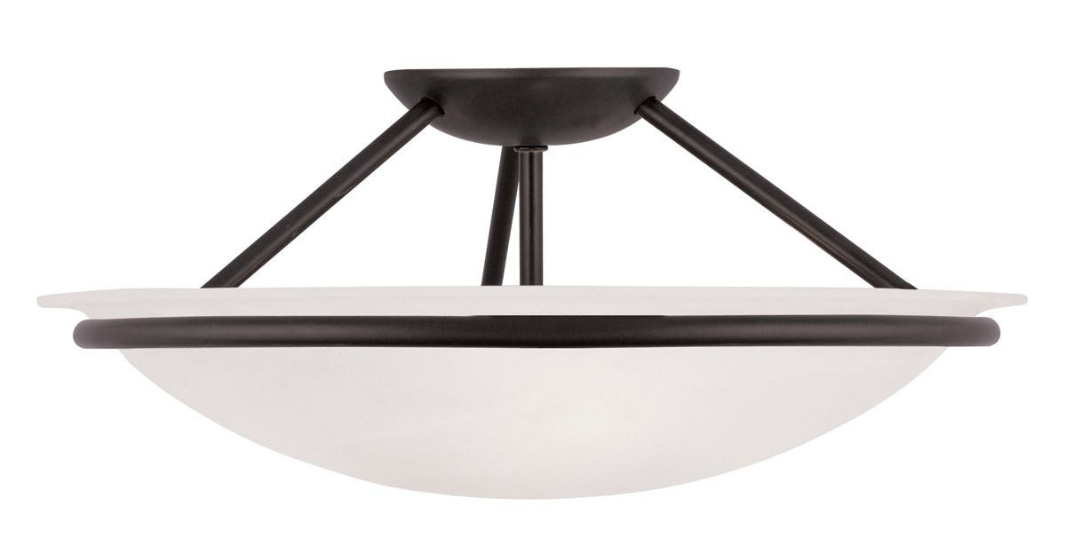 Newburgh 3 Light 16 inch Black Medium Semi-Flush Ceiling Light