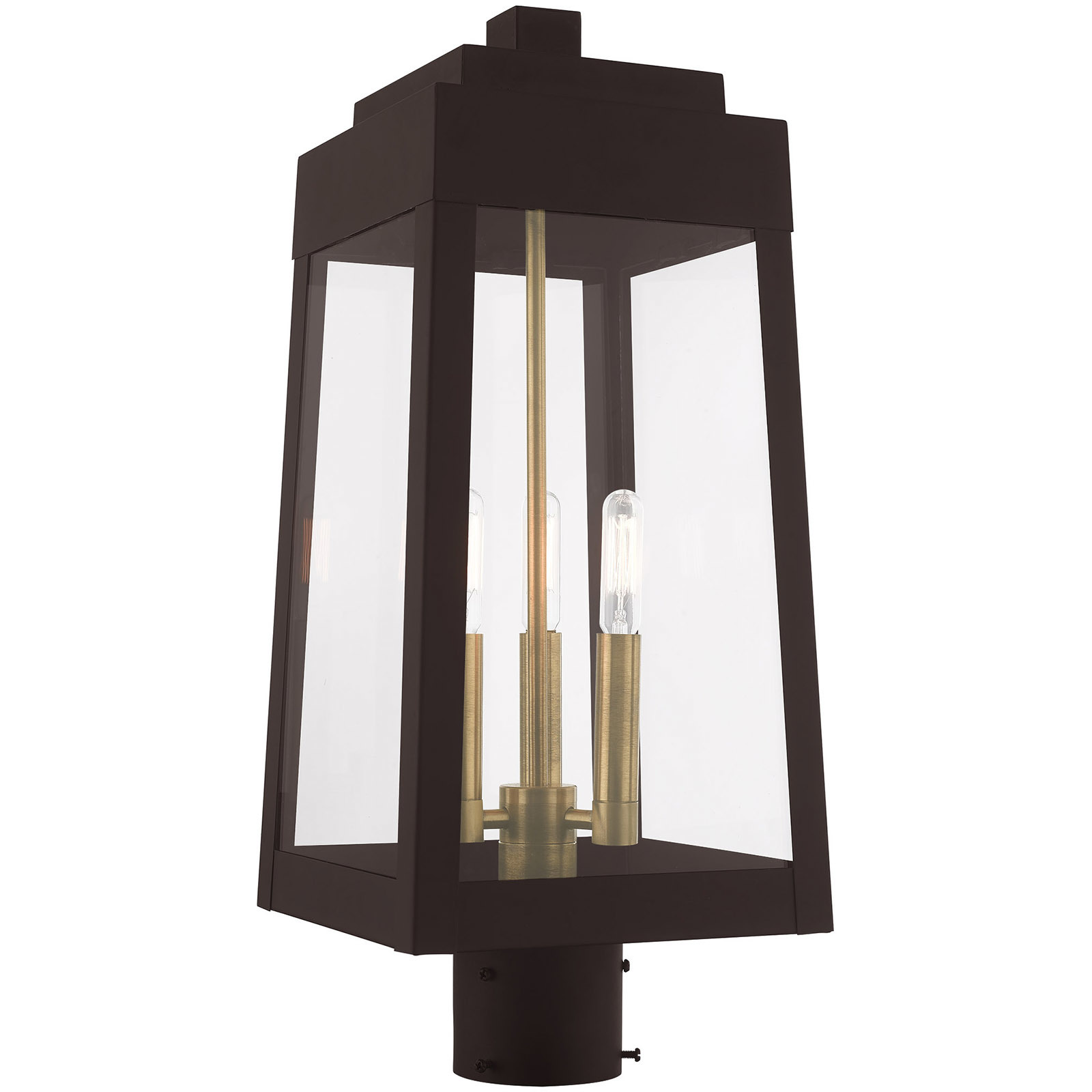 Oslo 3 Light 20.38 inch Bronze Outdoor Post Top Lantern