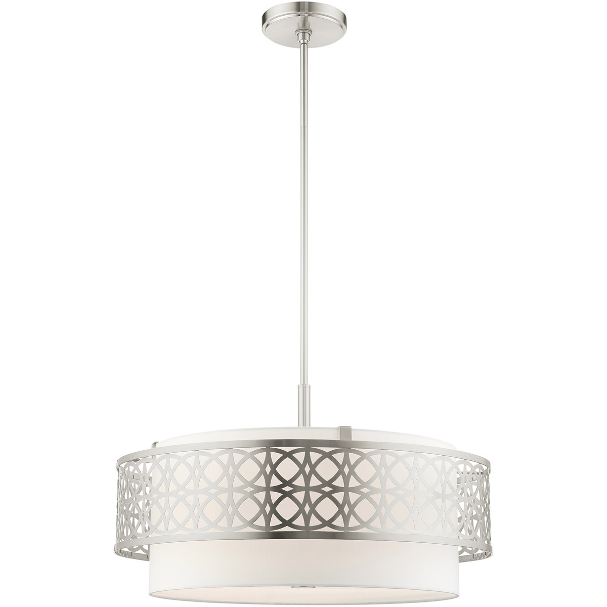 Calinda 5 Light 24.75 inch Brushed Nickel Pendant Chandelier Ceiling Light