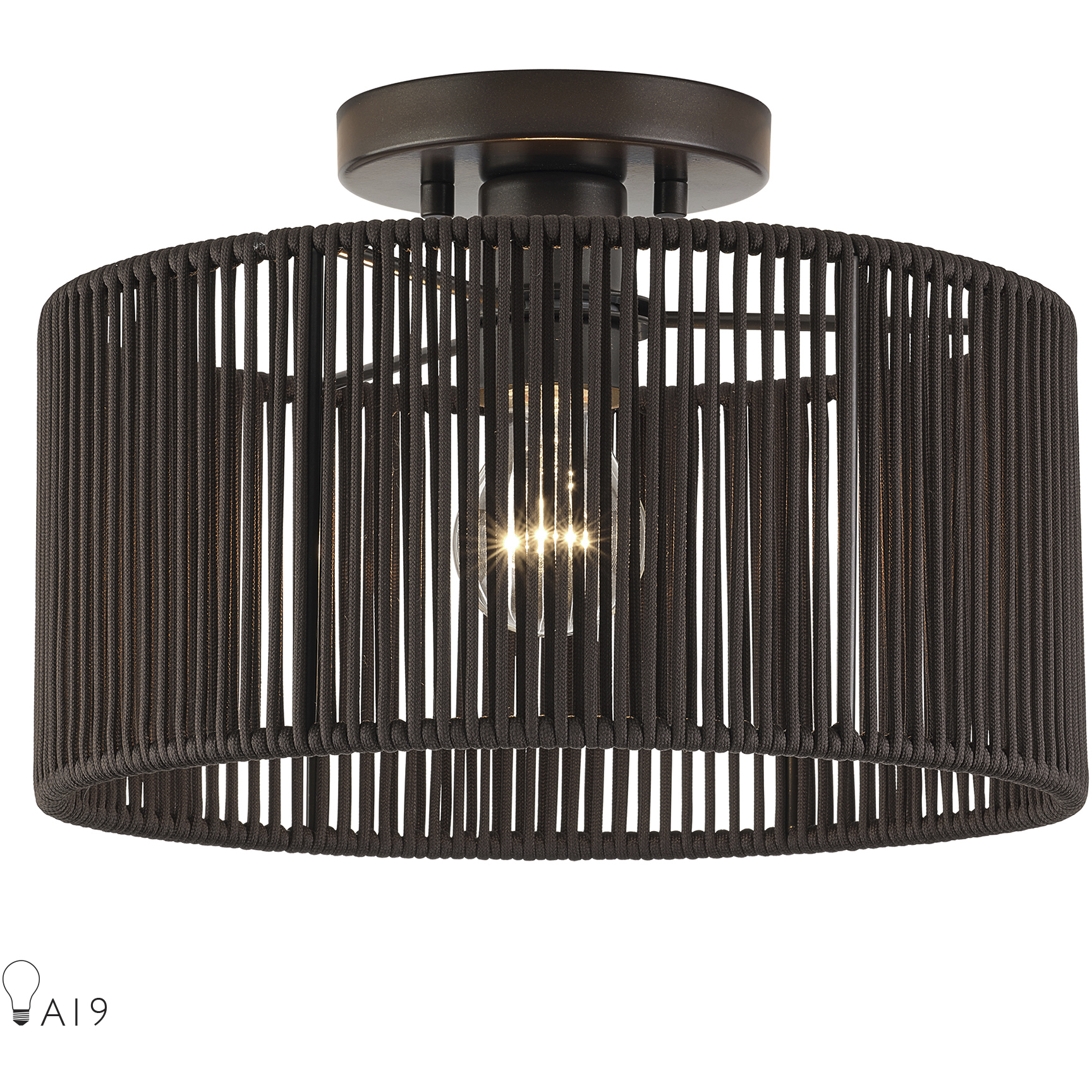 Acordia 1 Light 12 inch English Bronze Semi Flush Mount Ceiling Light, Medium