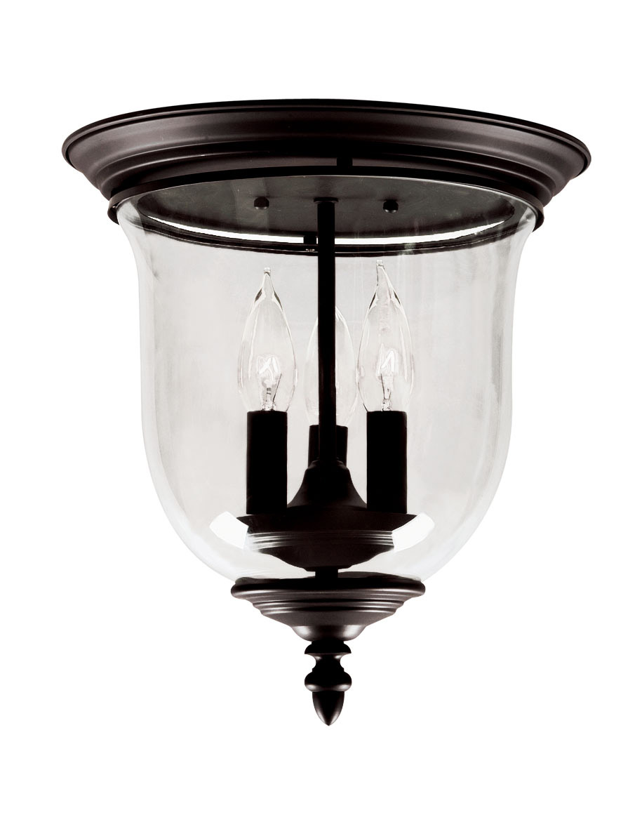 Legacy 3 Light 12 inch Bronze Flush Mount Ceiling Light