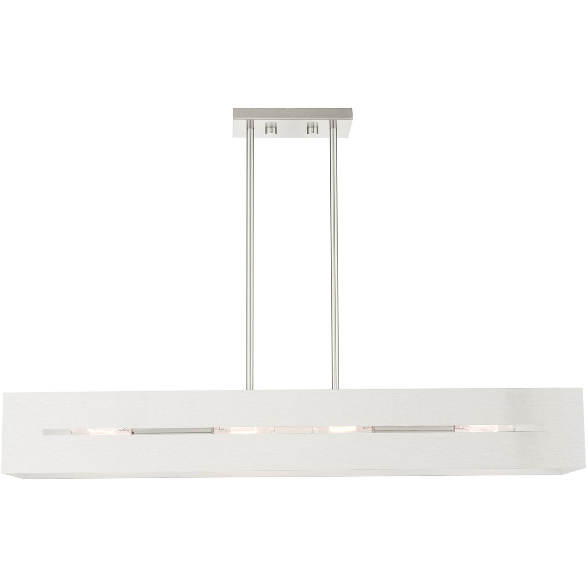 Soma 4 Light 36 inch Brushed Nickel Linear Chandelier Ceiling Light