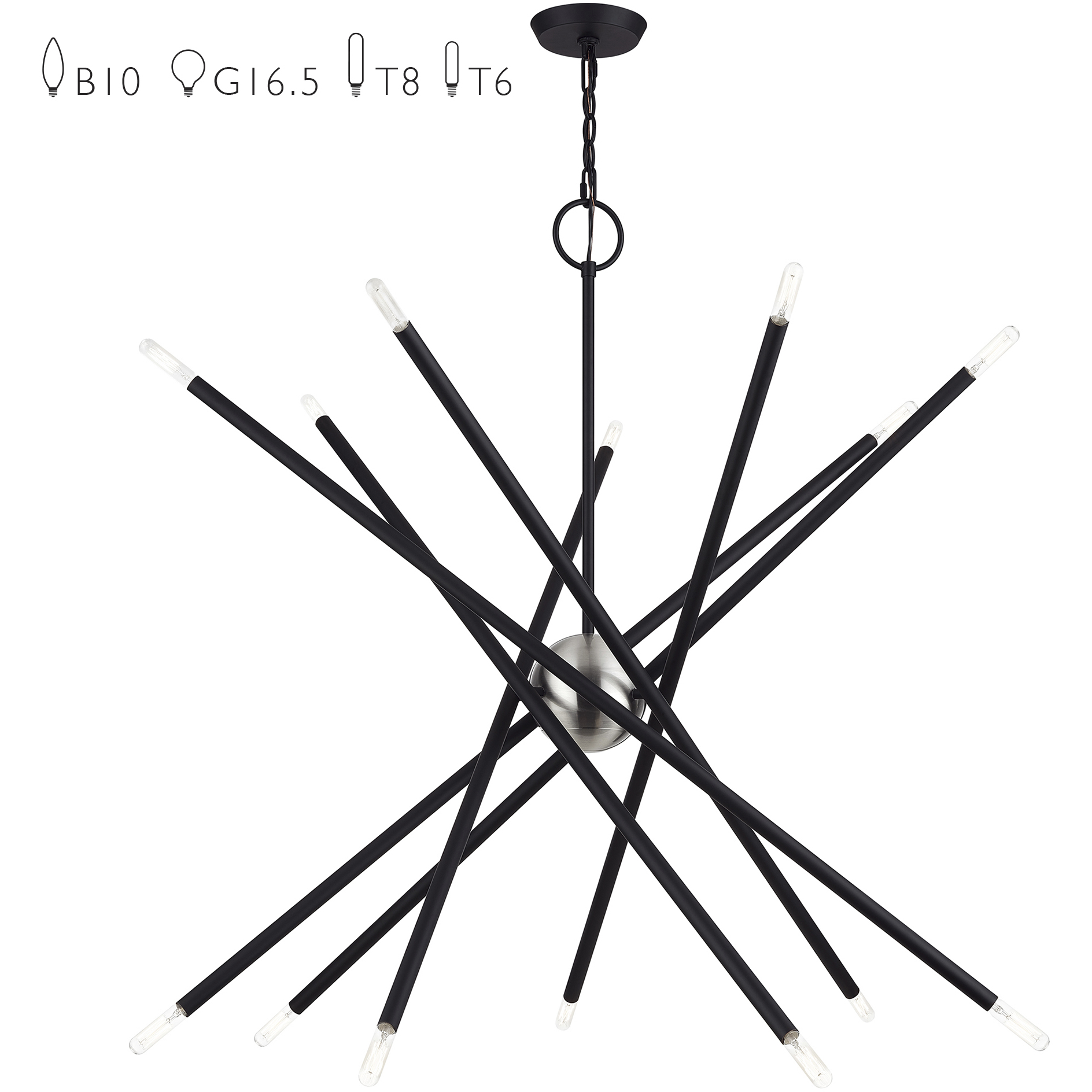 Soho 14 Light 40 inch Black Foyer Chandelier Ceiling Light