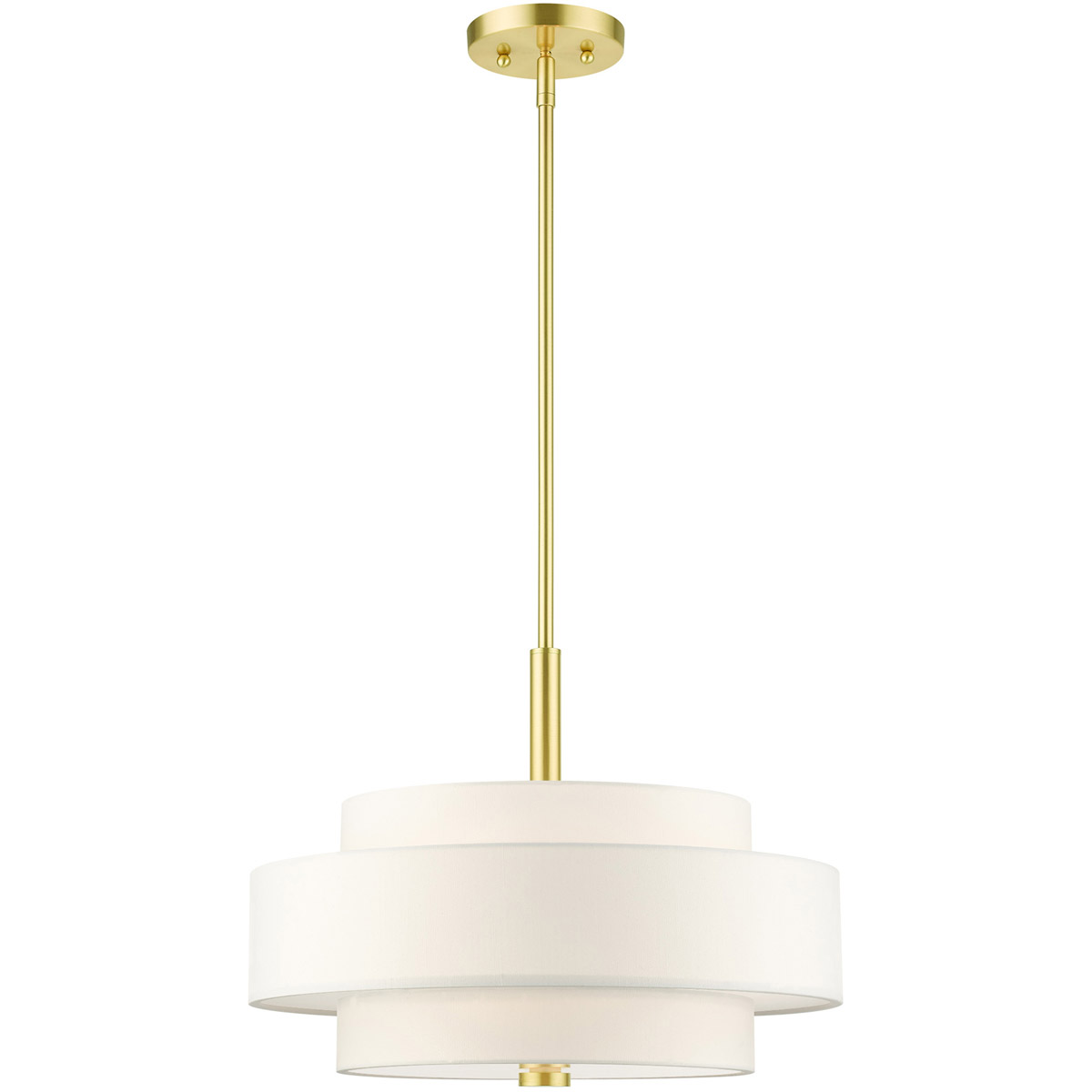 Meridian 4 Light 18 inch Satin Brass Pendant Chandelier Ceiling Light