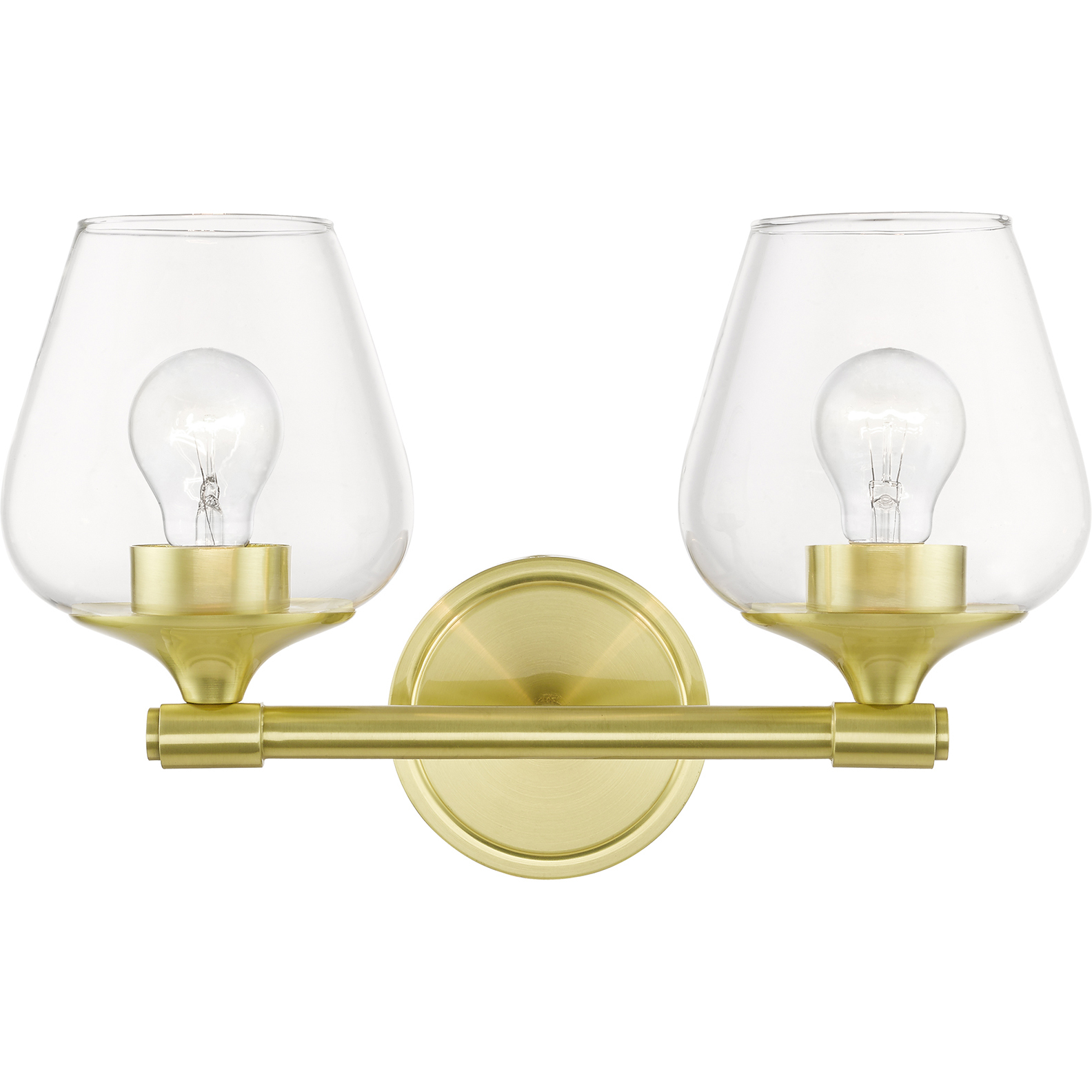 Willow 2 Light 15 inch Satin Brass Vanity Sconce Wall Light