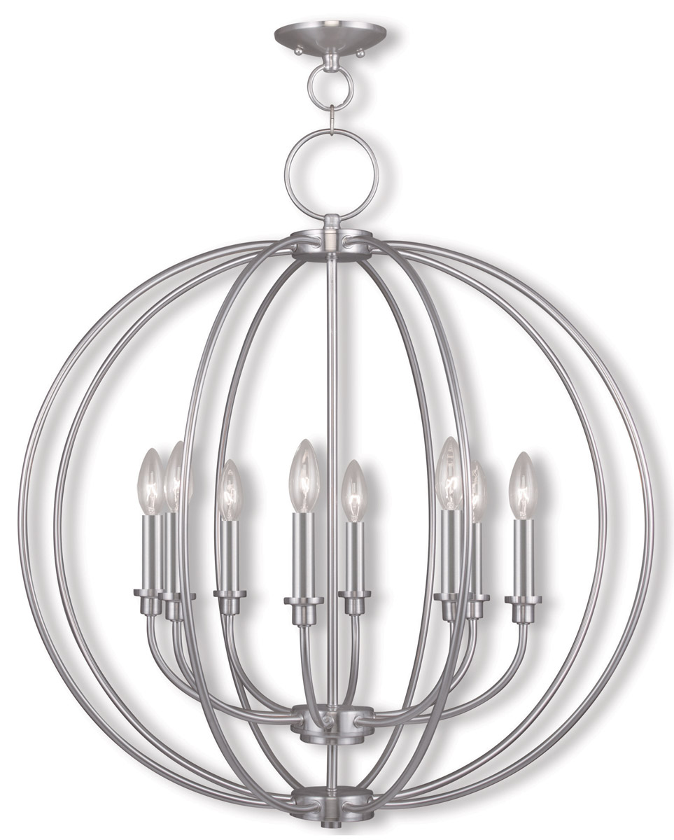 Milania 8 Light 28 inch Brushed Nickel Chandelier Ceiling Light