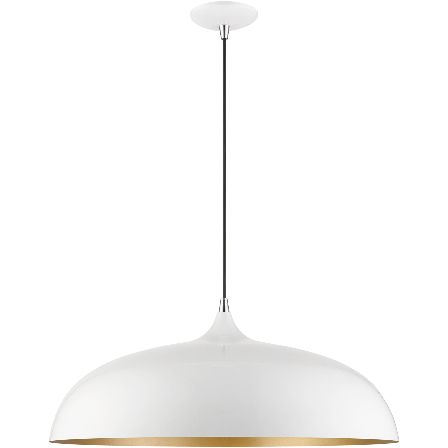 Amador 3 Light 23.75 inch Shiny White with Polished Chrome Accents Pendant Ceiling Light, Large