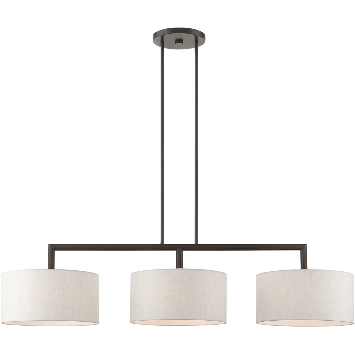 Monroe 3 Light 51 inch English Bronze Linear Chandelier Ceiling Light