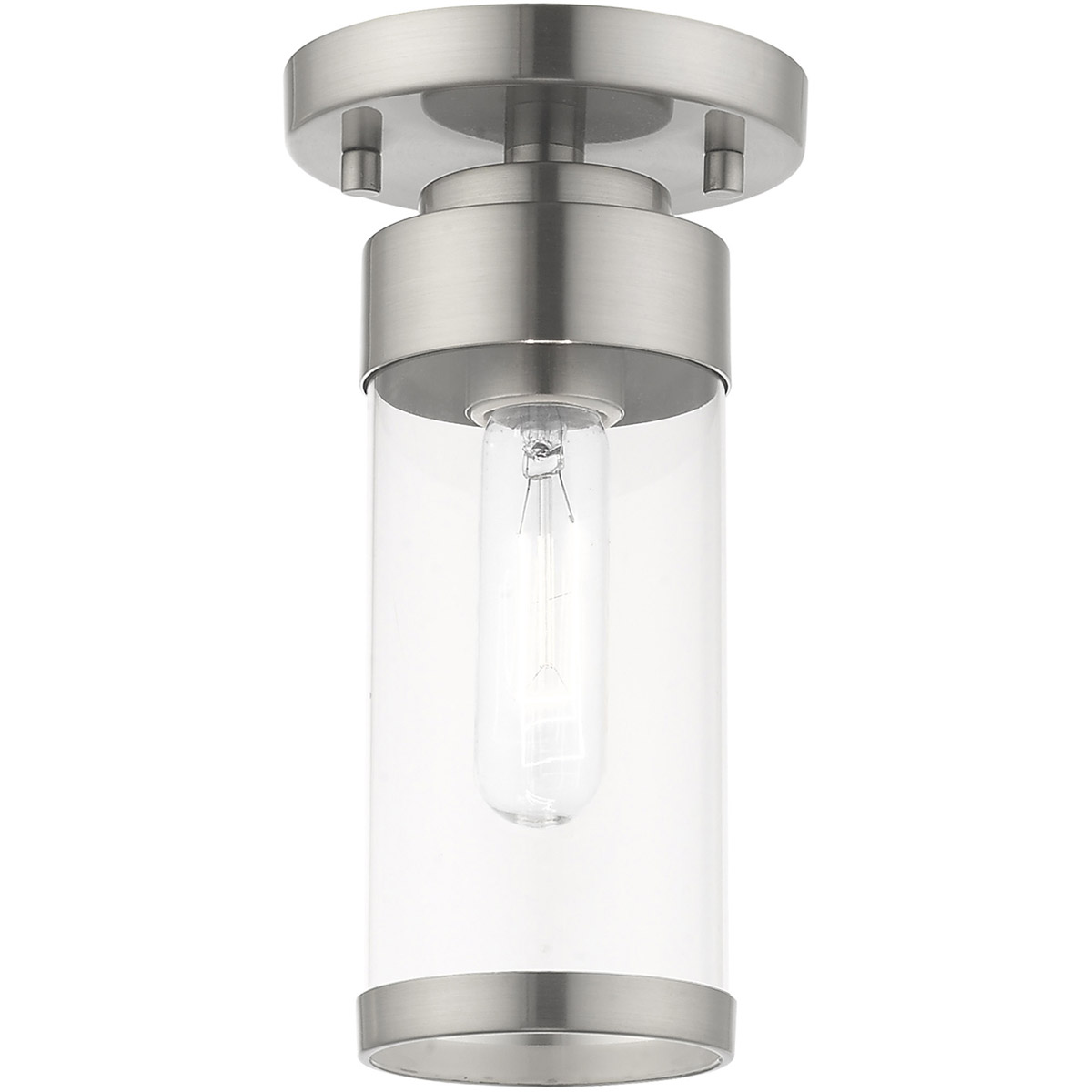Hillcrest 1 Light 5.13 inch Brushed Nickel Semi-Flush Mount Ceiling Light