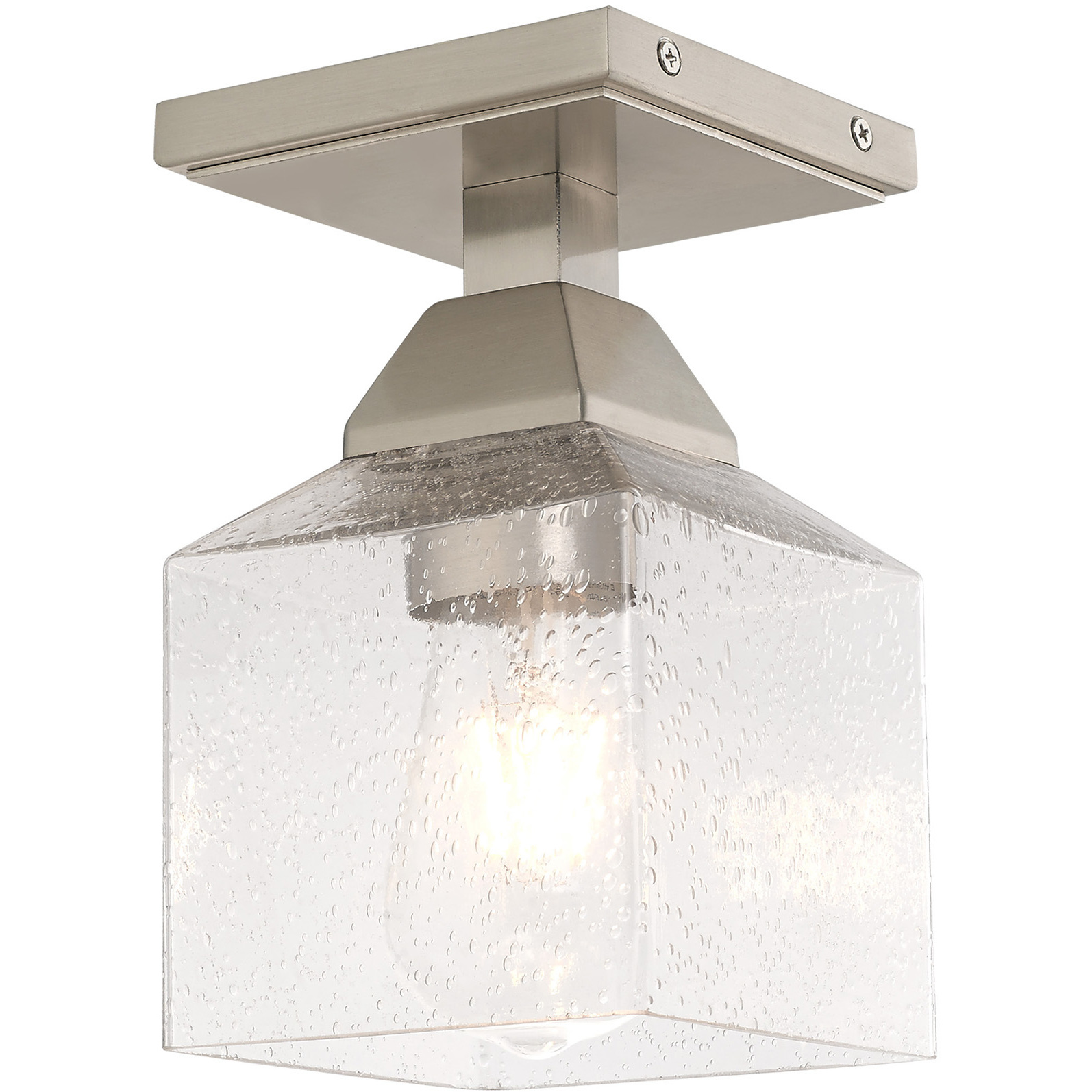 Aragon 1 Light 4.75 inch Brushed Nickel Semi-Flush Mount Ceiling Light