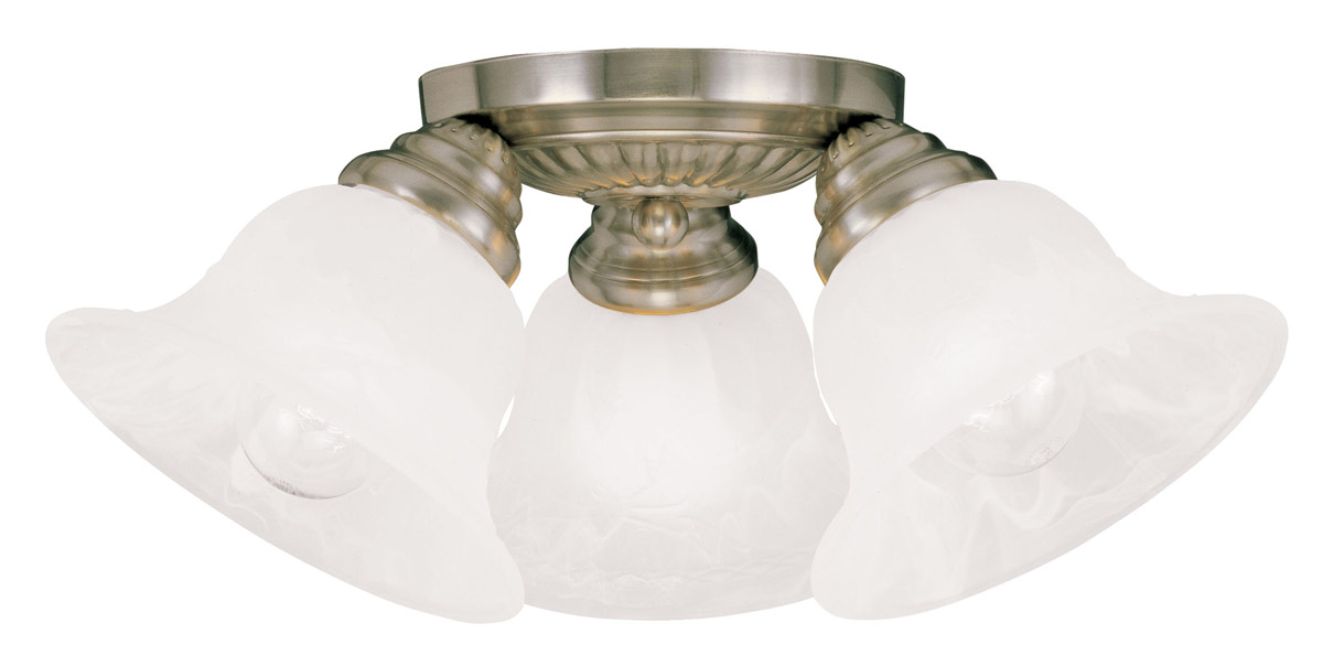 Edgemont 3 Light 16 inch Antique Brass Semi-Flush Ceiling Light