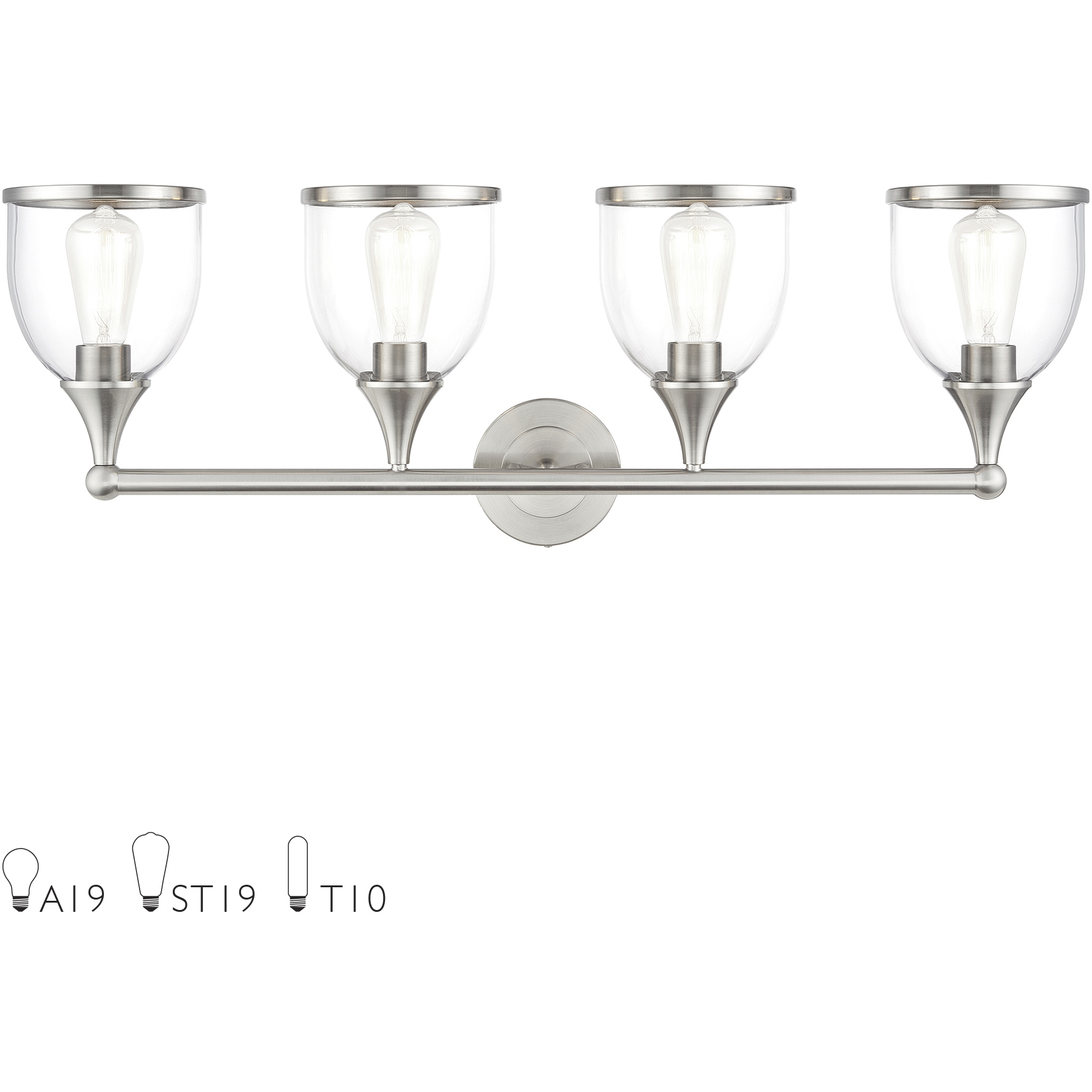 Ashridge 4 Light 35.75 inch Brushed Nickel Vanity Wall Sconce Wall Light