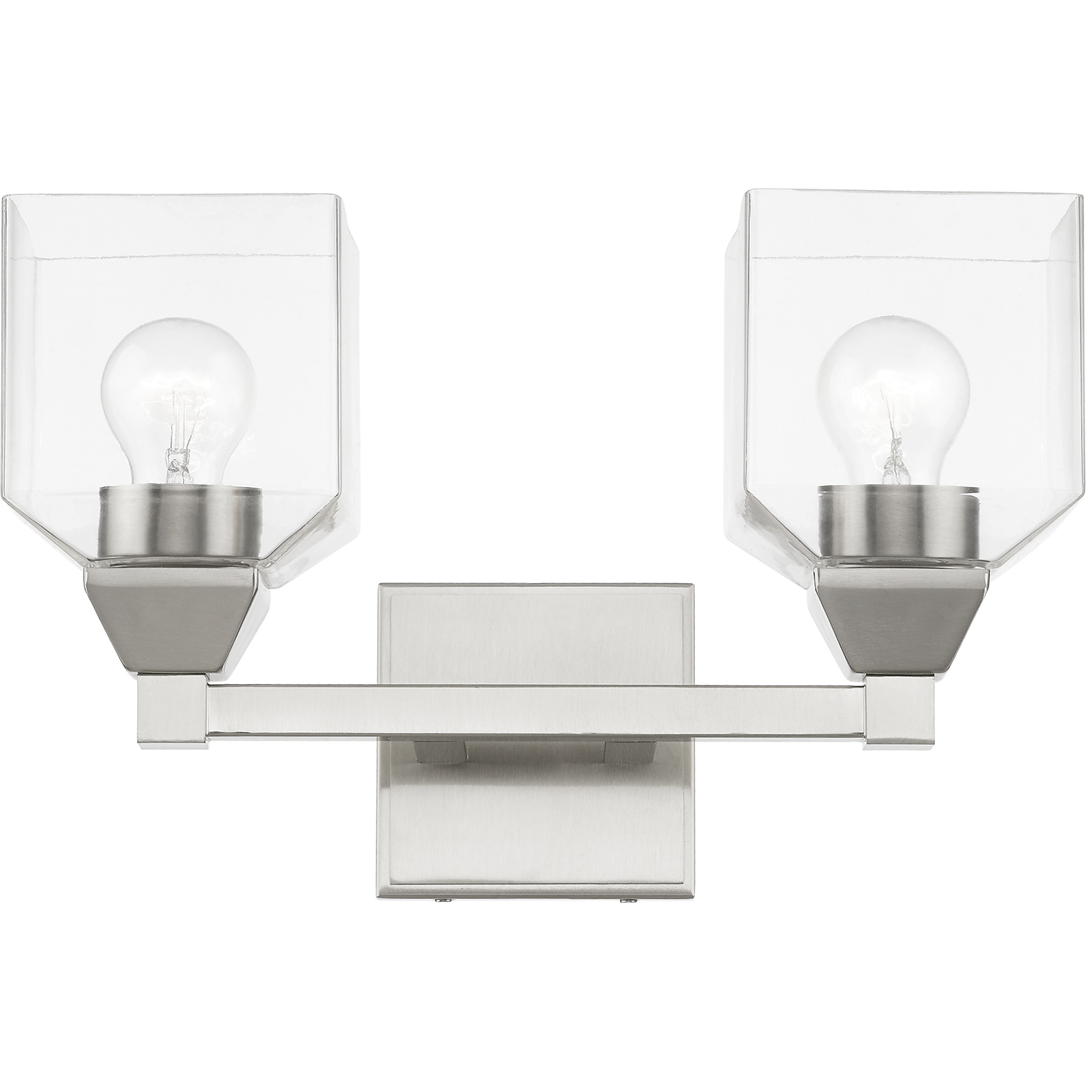 Aragon 2 Light 15 inch Brushed Nickel Vanity Sconce Wall Light
