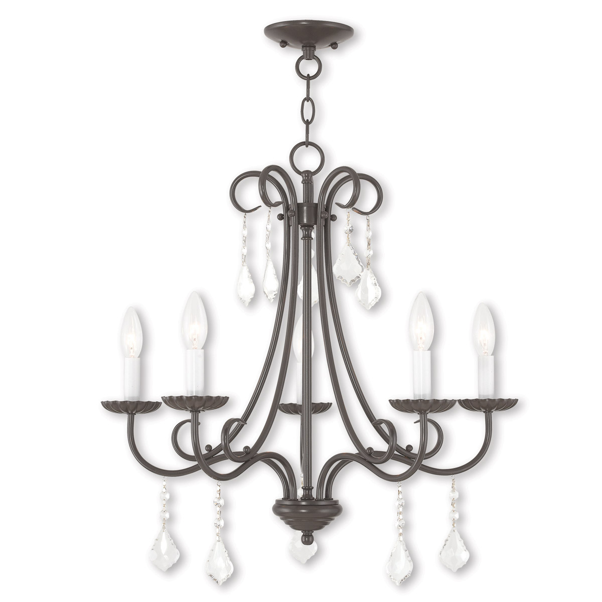 Daphne 5 Light 24.75 inch English Bronze Chandelier Ceiling Light