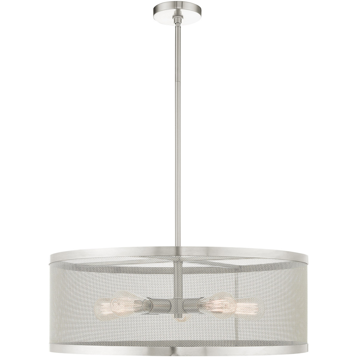Industro 5 Light 25 inch Brushed Nickel Chandelier Ceiling Light