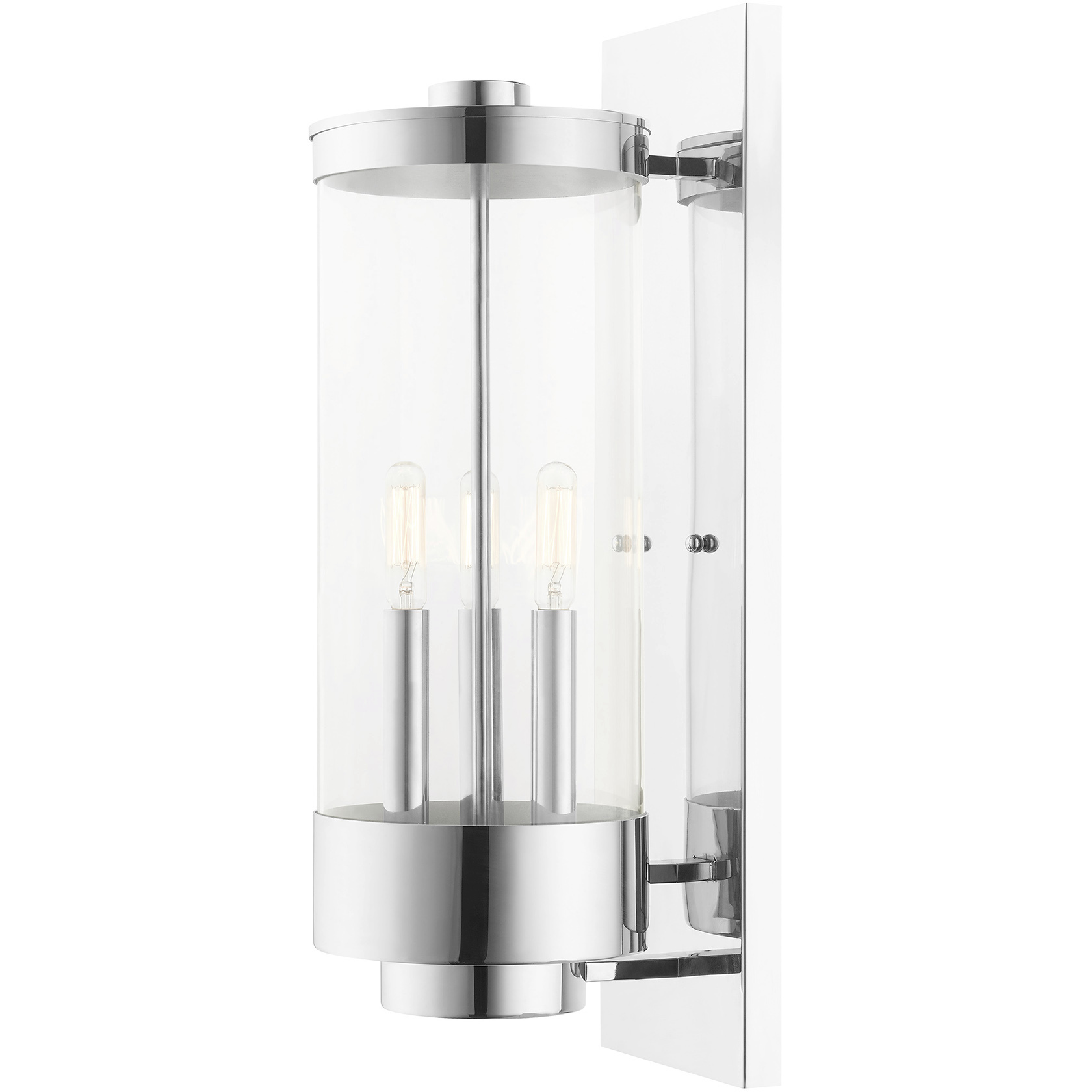 Hillcrest 3 Light 20.5 inch Polished Chrome Outdoor Wall Lantern