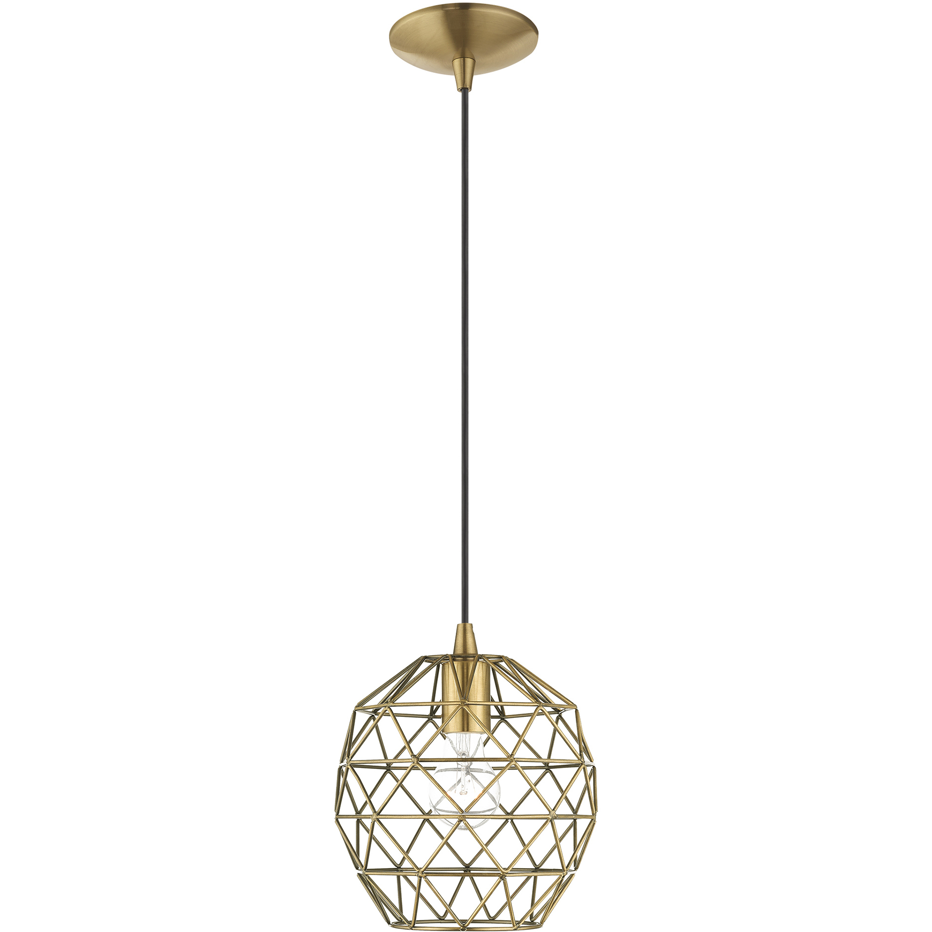 Paxten 1 Light 8 inch Antique Brass Mini Pendant Ceiling Light