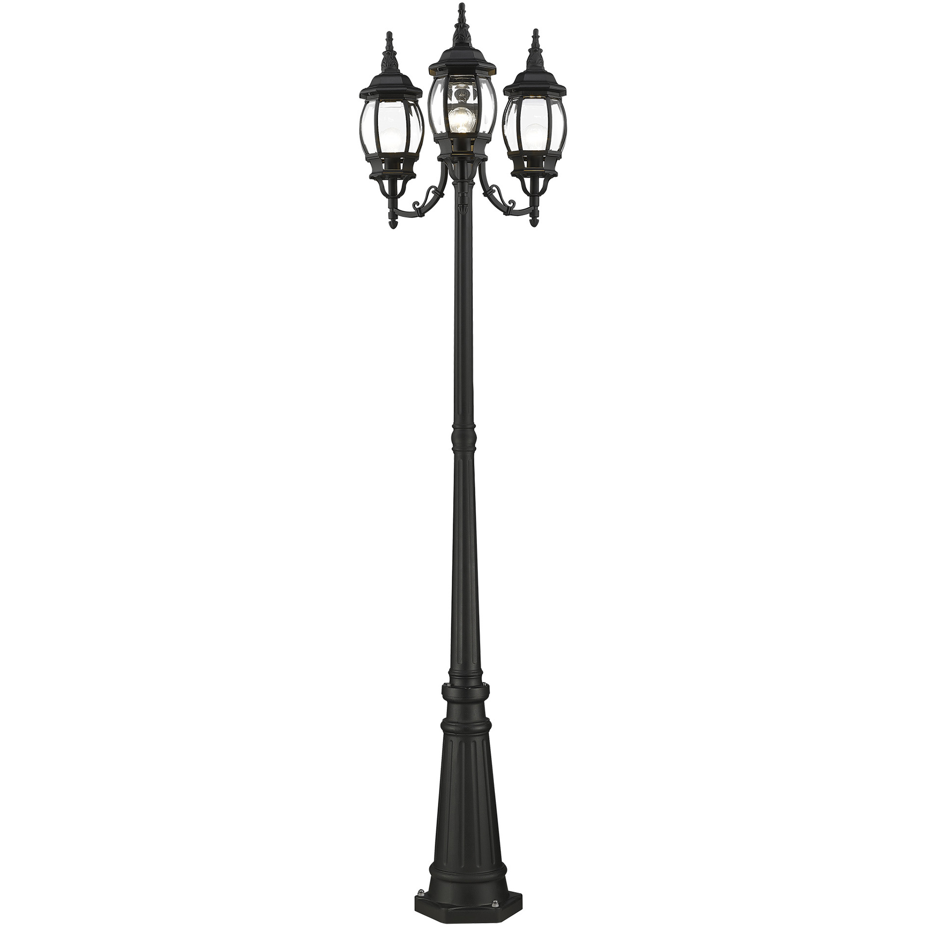 Frontenac 3 Light 84 inch Textured Black Outdoor Post Light