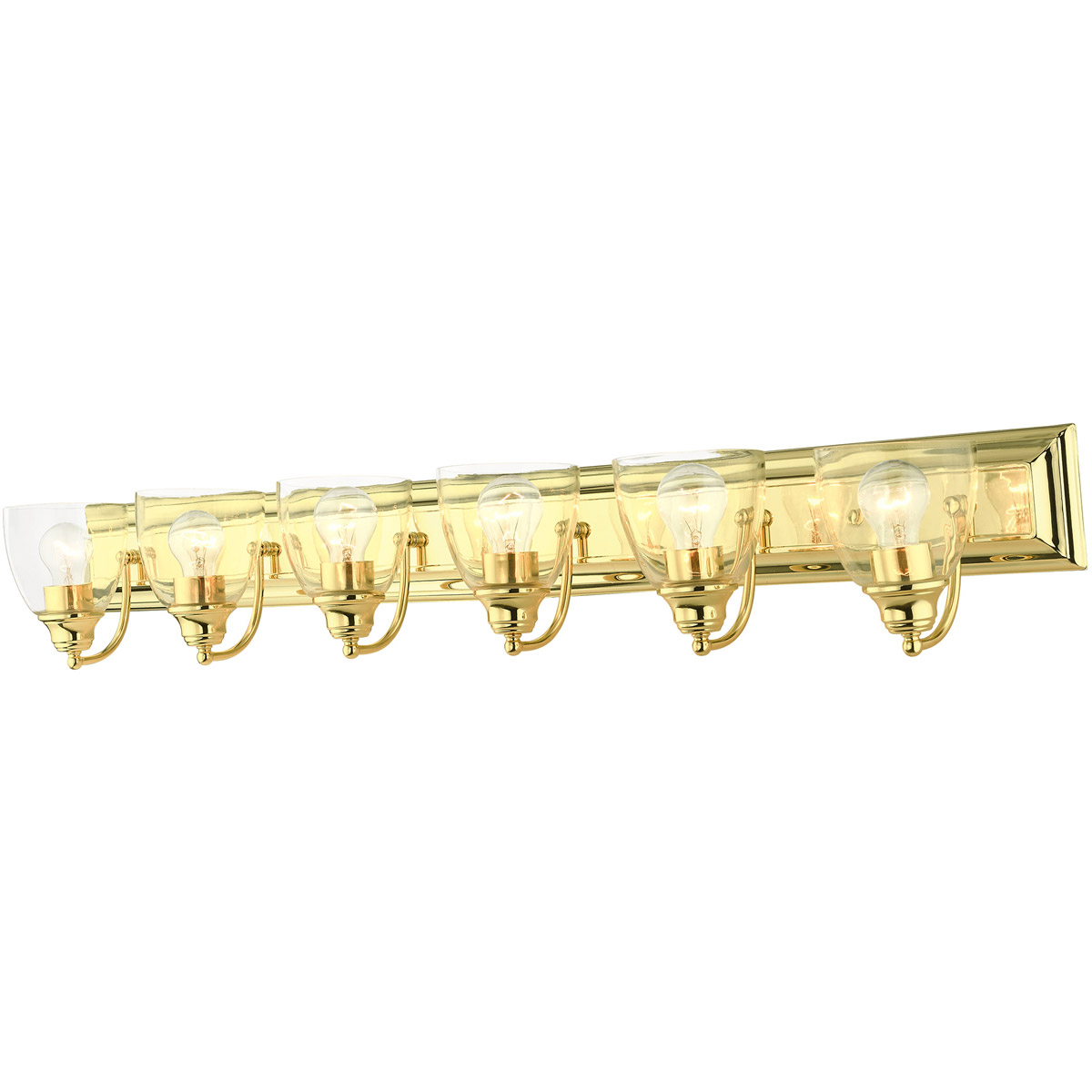 Birmingham 6 Light 48 inch Polished Brass Vanity Sconce Wall Light