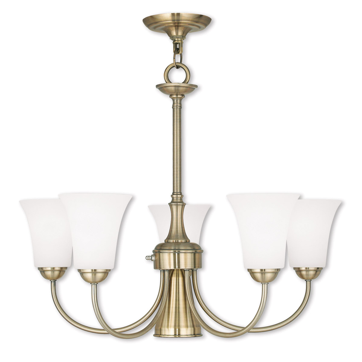 Ridgedale 6 Light 25.5 inch Antique Brass Dinette Chandelier Ceiling Light