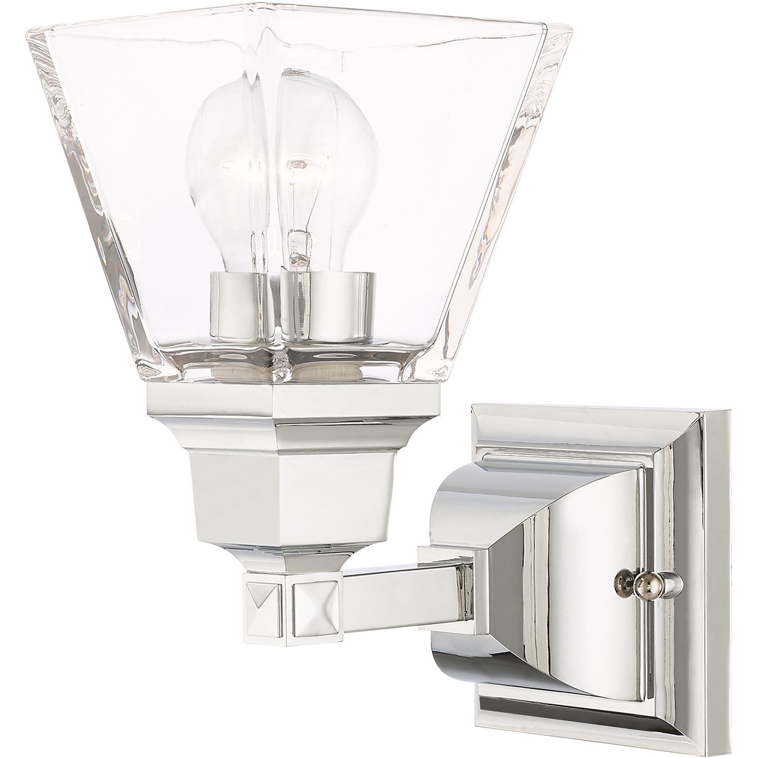 Mission 1 Light 4.88 inch Polished Chrome Single Sconce Wall Light