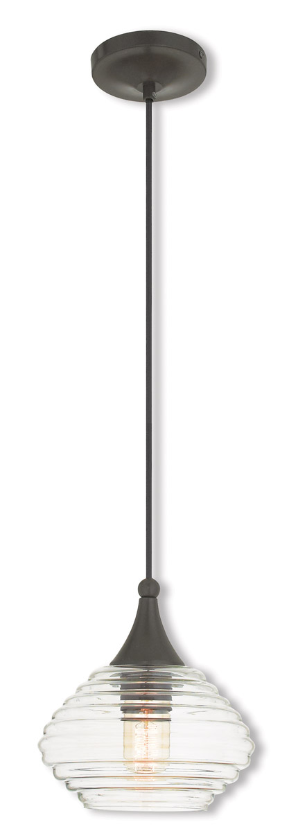 Art Glass 1 Light 8.25 inch English Bronze Mini Pendant Ceiling Light