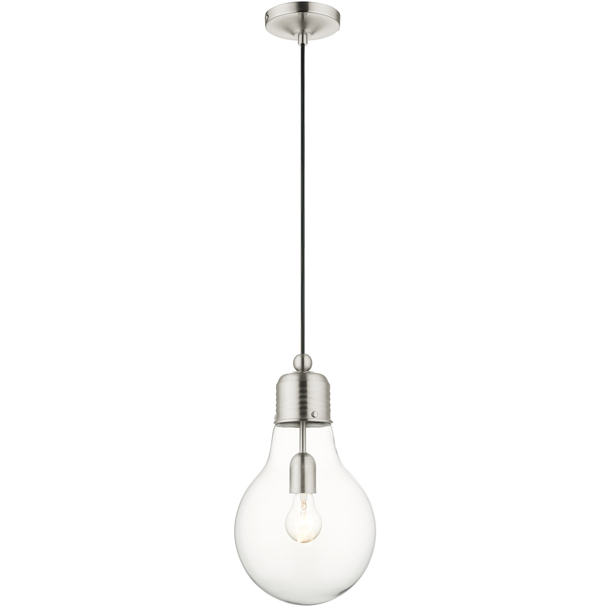 Pendants 1 Light 8.25 inch Brushed Nickel Pendant Ceiling Light