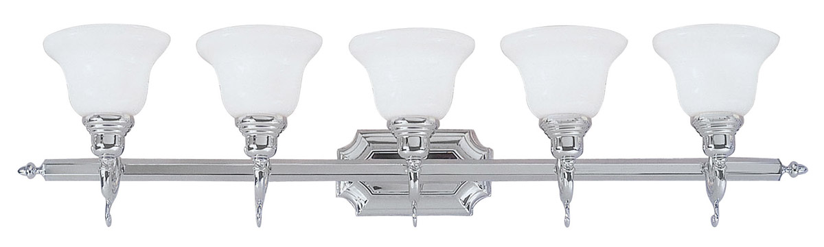 French Regency 5 Light 40.5 inch Polished Chrome Vanity Sconce Wall Light