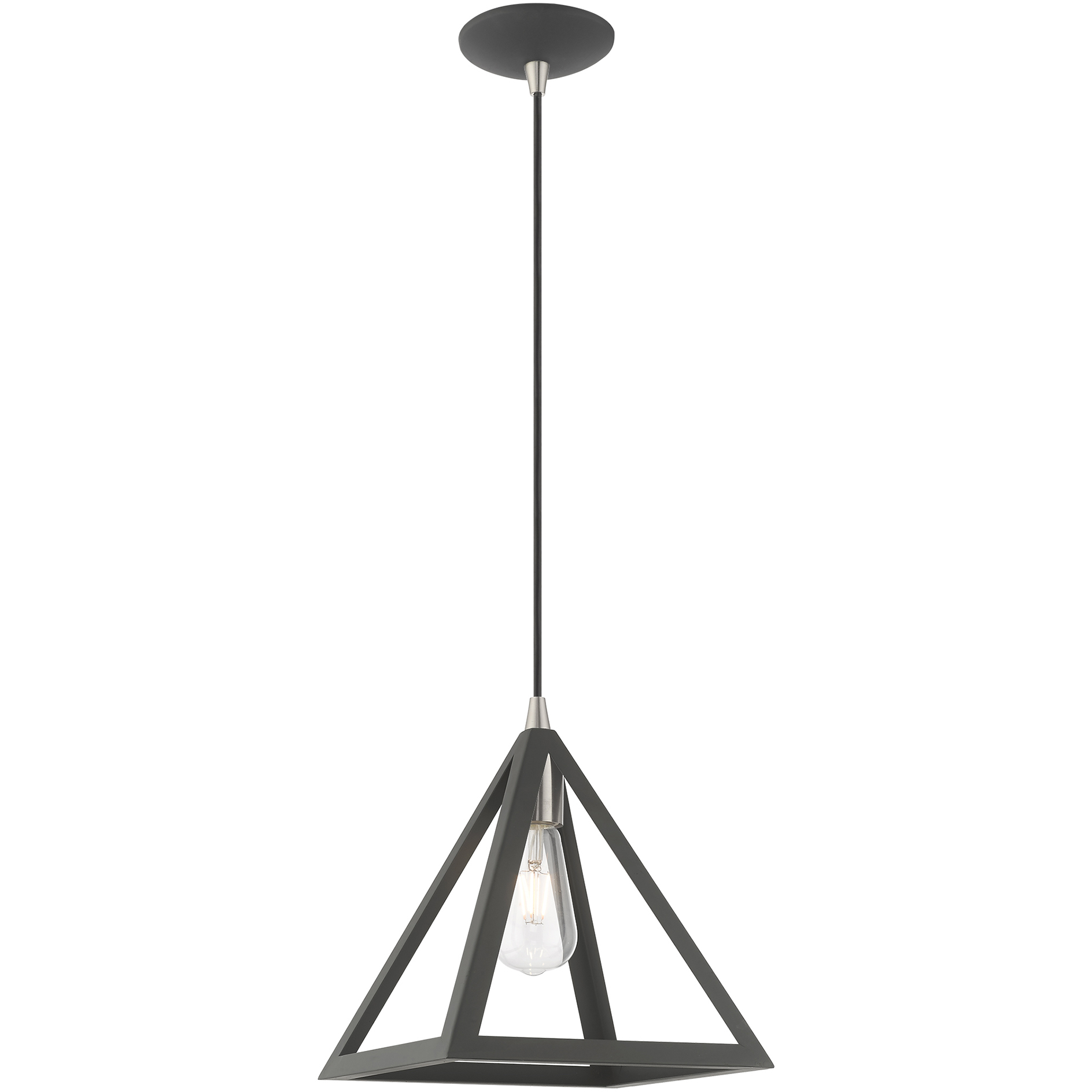 Pinnacle 1 Light 9.75 inch Scandinavian Gray with Brushed Nickel Accents Pendant Ceiling Light