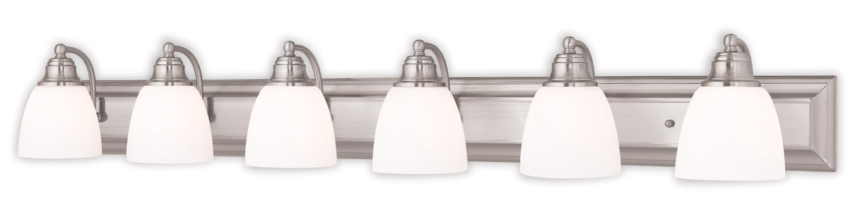 Springfield 6 Light 48 inch Brushed Nickel Vanity Sconce Wall Light