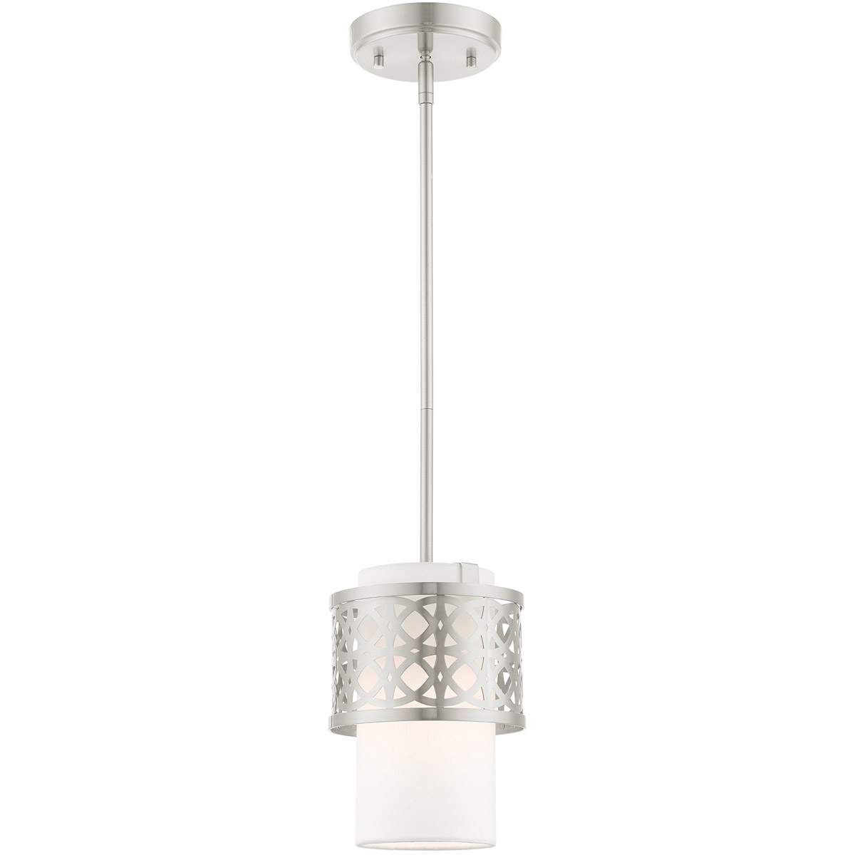 Calinda 1 Light 7.25 inch Brushed Nickel Mini Pendant Ceiling Light