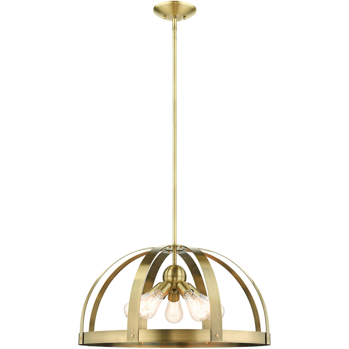 Stoneridge 5 Light 24 inch Antique Brass Pendant Chandelier Ceiling Light