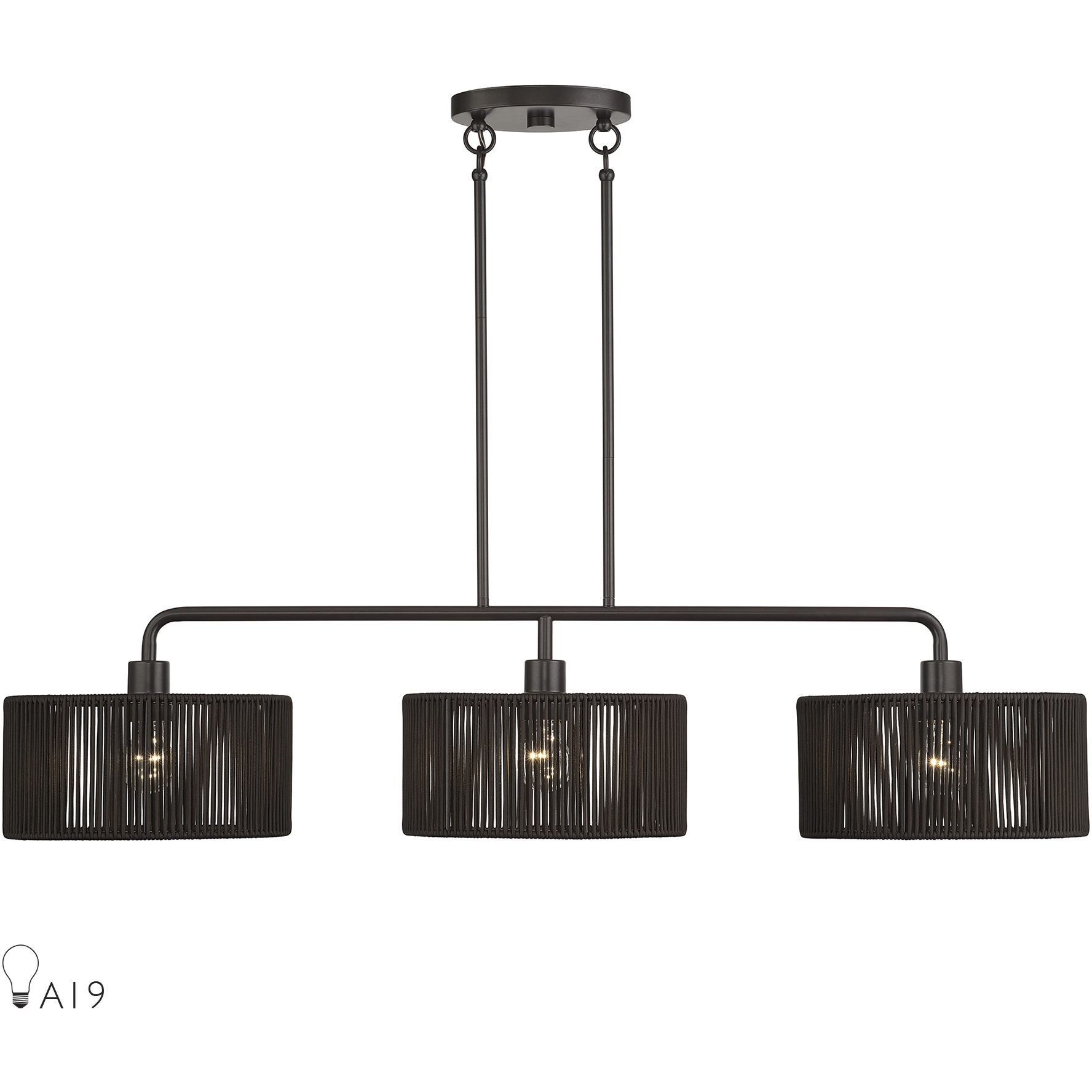 Acordia 3 Light 12 inch English Bronze Extra Large Linear Chandelier Ceiling Light, Extra Large